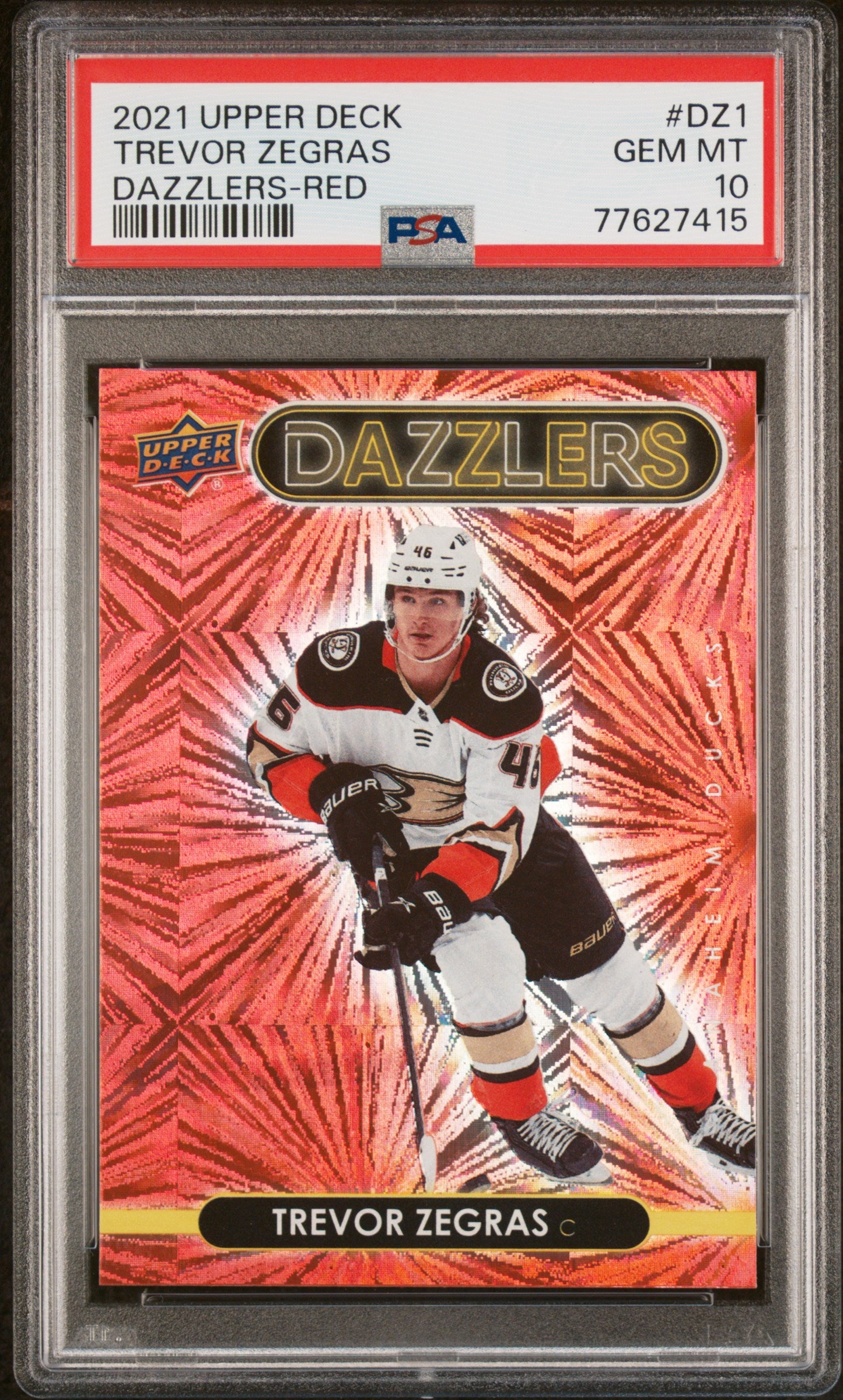 2021 Upper Deck Dazzlers Red Trevor Zegras #DZ1 PSA 10