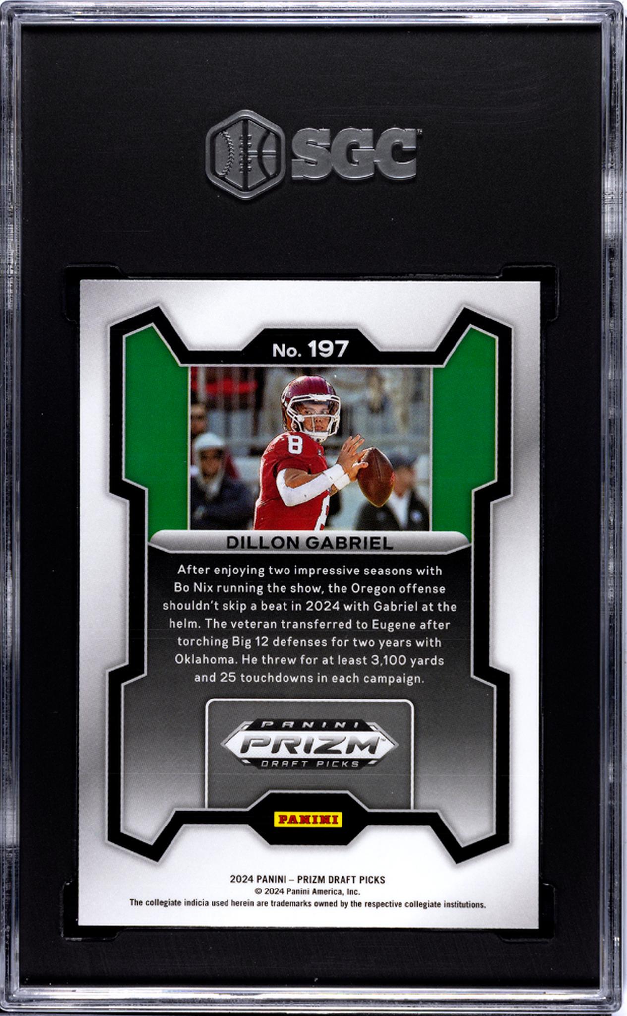 2024 Panini Prizm Dillon Gabriel #197 SGC 9.5