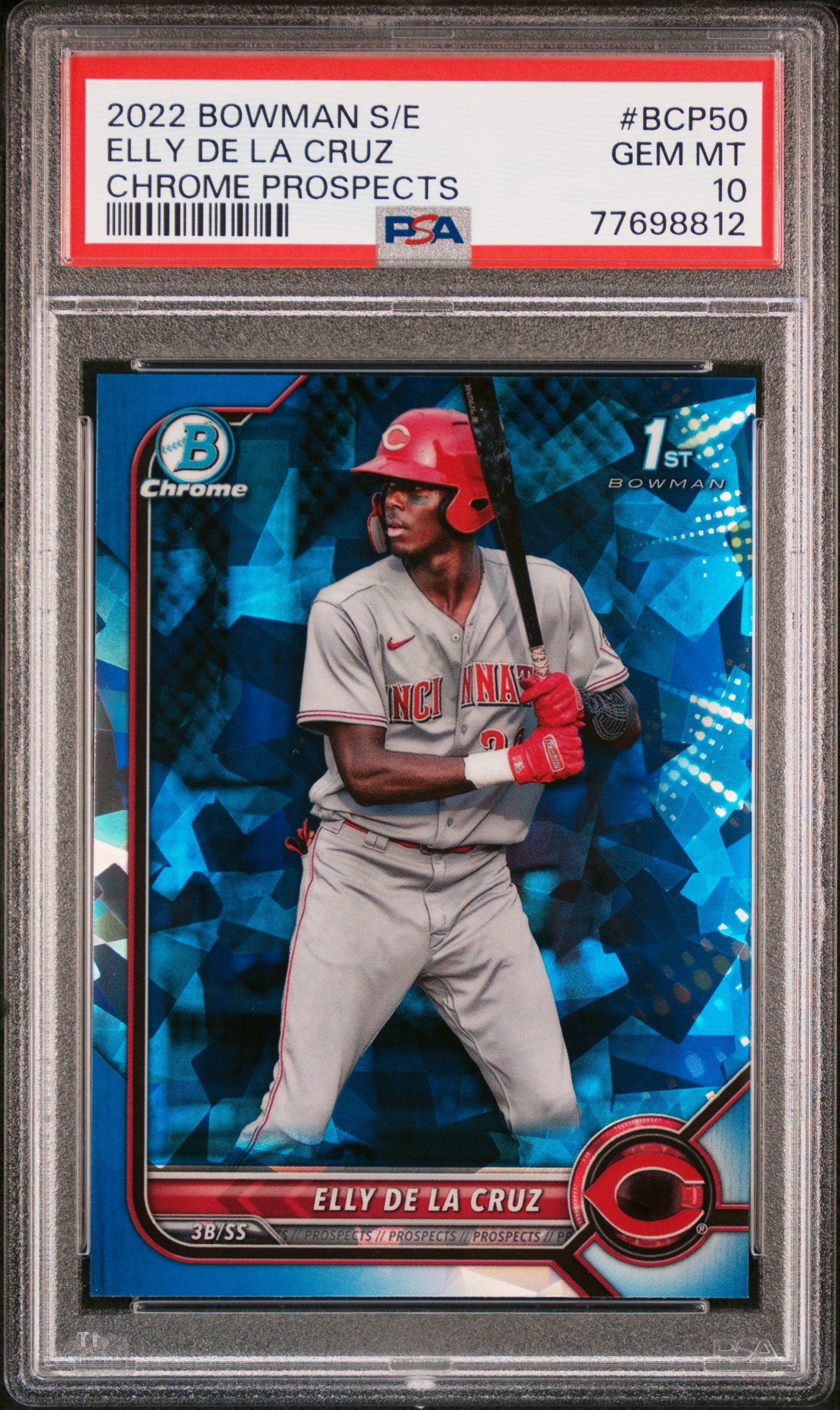 2022 Bowman Sapphire Edition Chrome Prospects Elly De La Cruz #BCP50 PSA 10