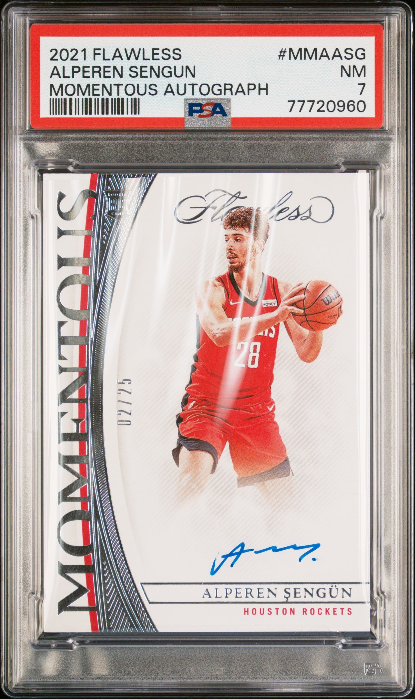 2021 Panini Flawless Momentous Autograph Alperen Sengun #MMA-ASG Auto /25 PSA 7