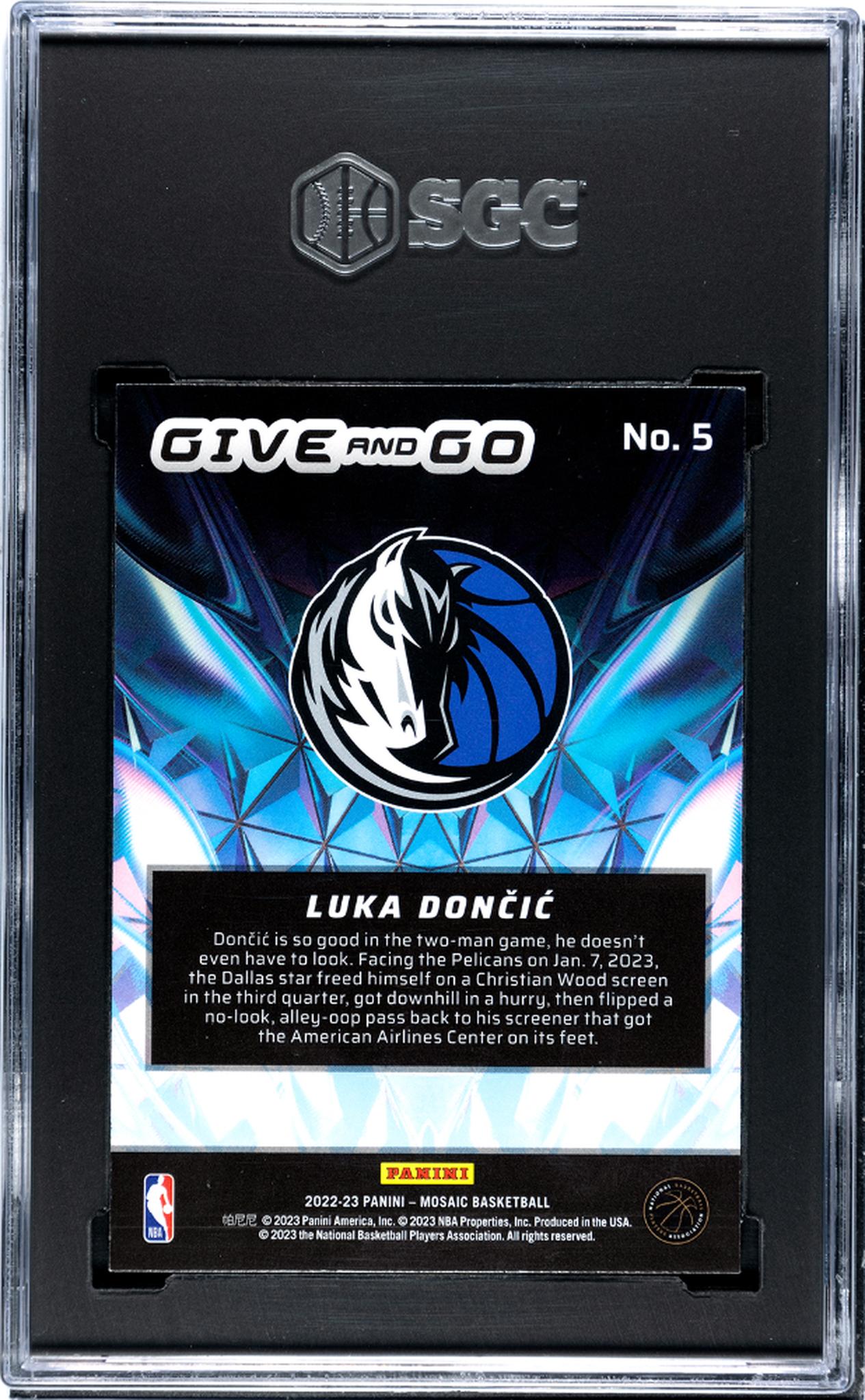 2022-23 Panini Mosaic #5 Luka Doncic Give & Go SGC 9