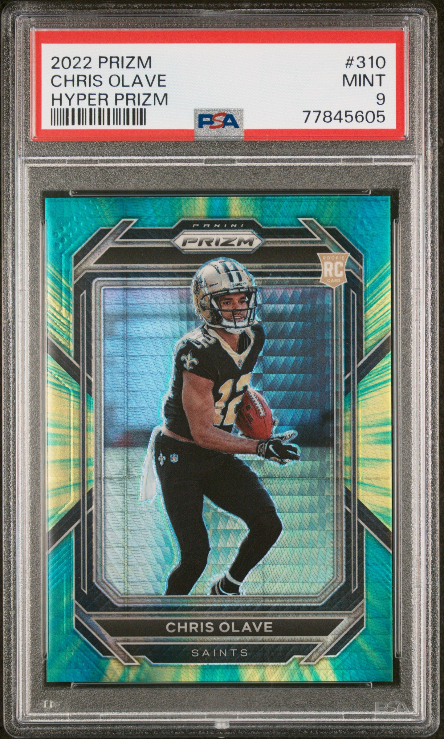 2022 Panini Prizm Rookie Hyper /175 #310 Chris Olave PSA 9