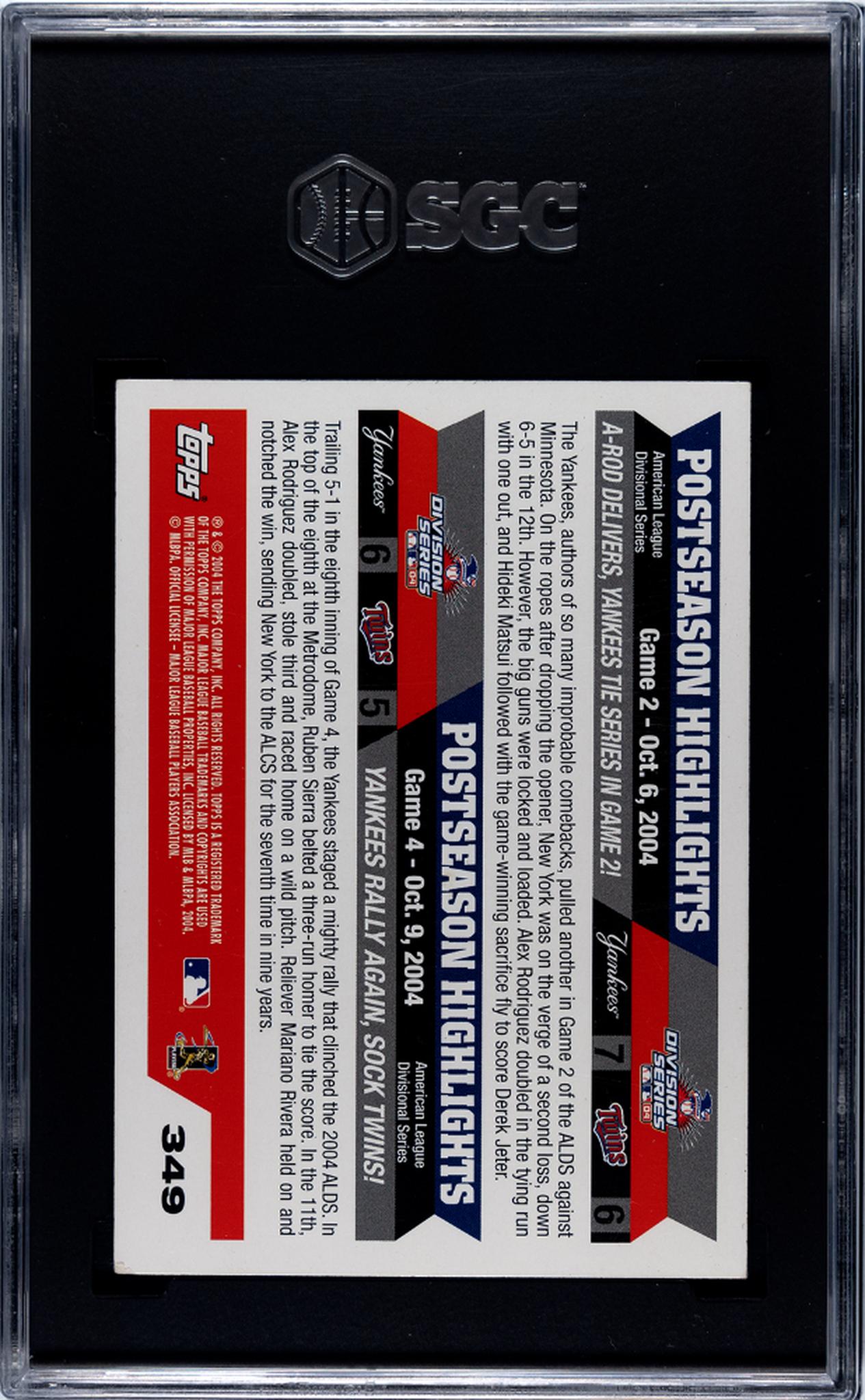 2005 Topps Postseason Highlights Alex Rodriguez #349 SGC 5