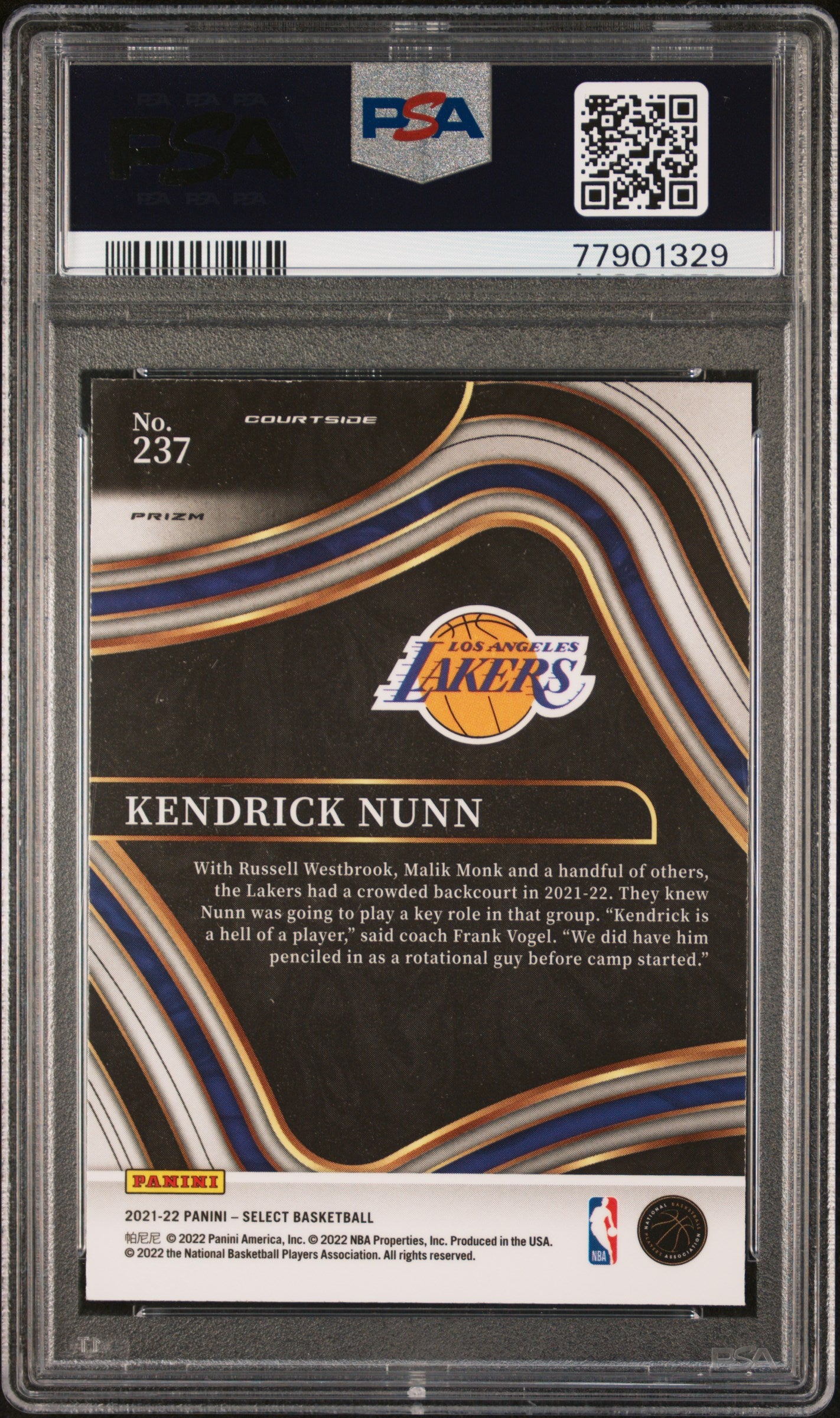 2021 Select #237 Kendrick Nunn Cosmic Prizm PSA 10