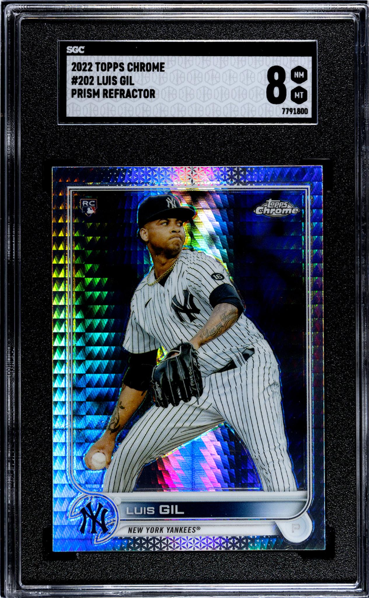 2022 Topps Chrome #202 Luis Gil Prism Refractor SGC 8