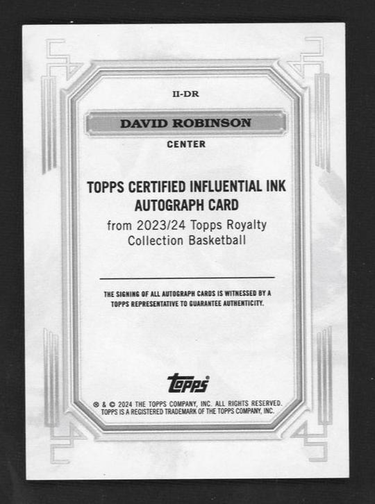2023 Topps Royalty II-DR David Robinson Influential Ink /25 Auto