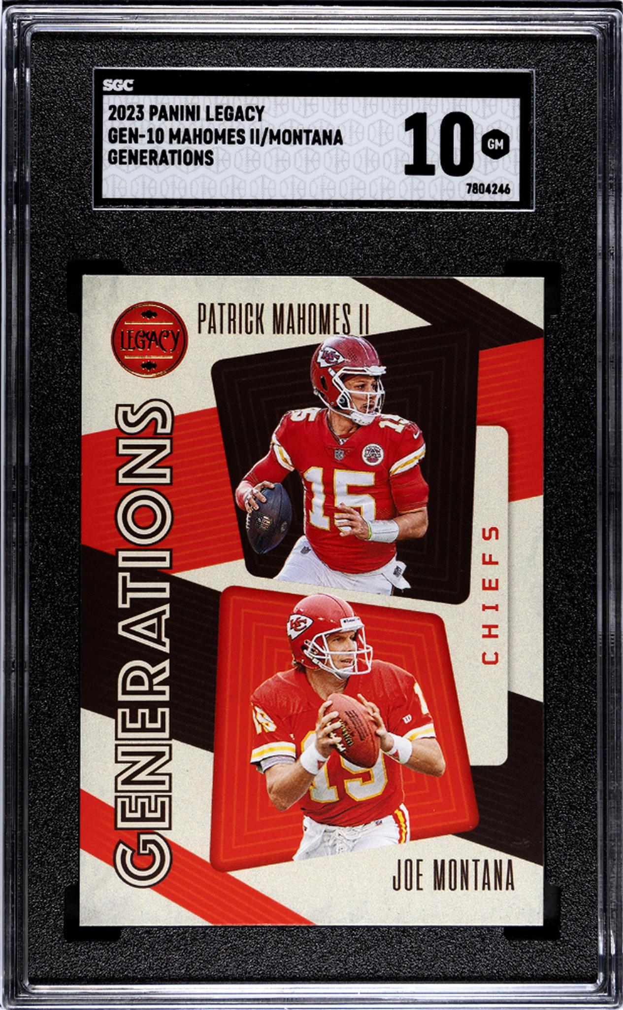 2023 Panini Legacy Patrick Mahomes II Joe Montana #GEN-10 SGC 10