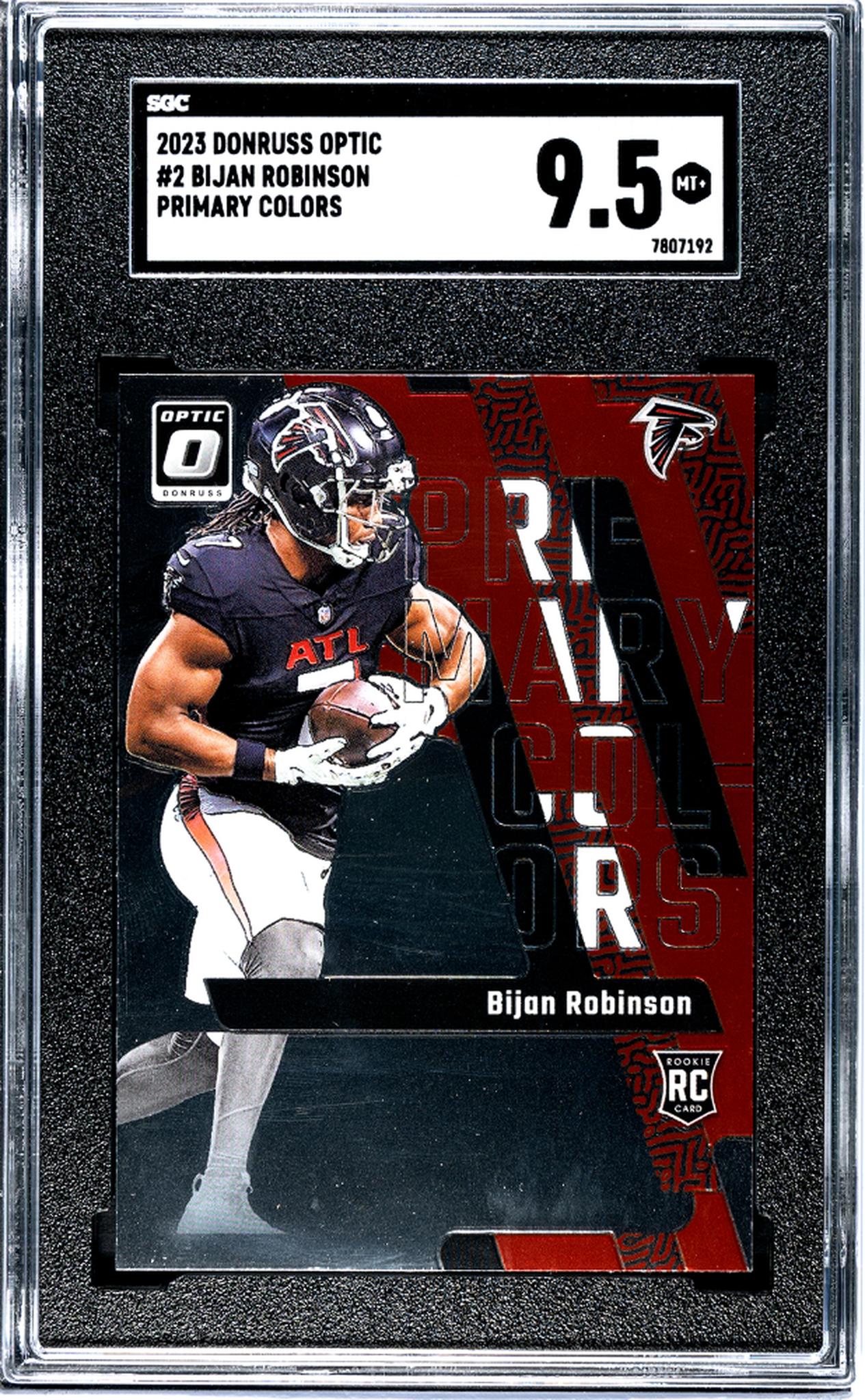 2023 Donruss Optic #2 Bijan Robinson Primary Colors SGC 9.5