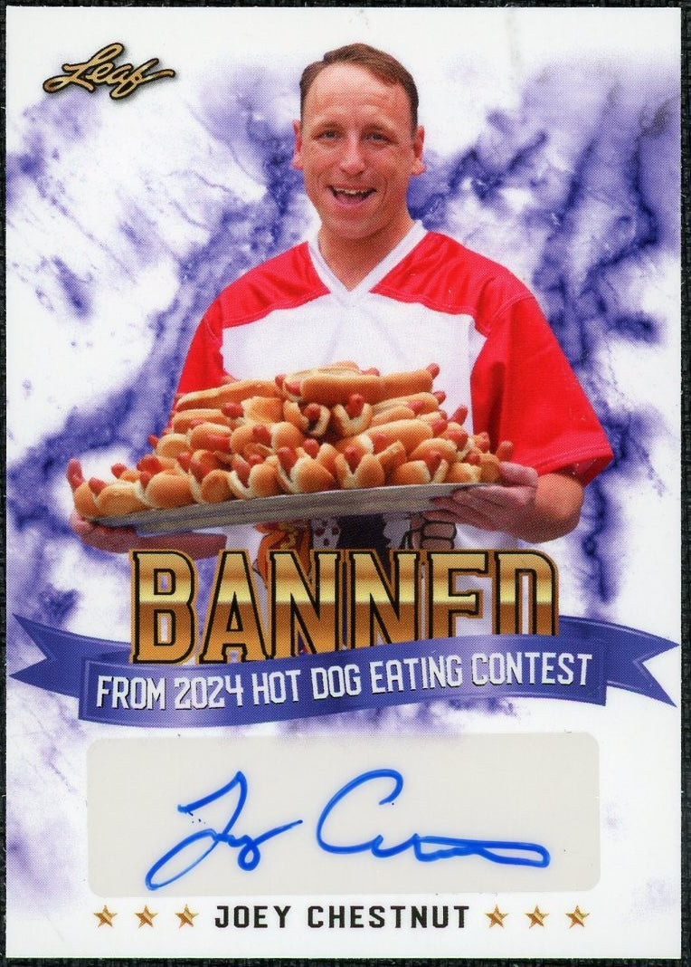 2024 Leaf Joey Chestnut Banned From Hot Dog Eating Contest Auto /400