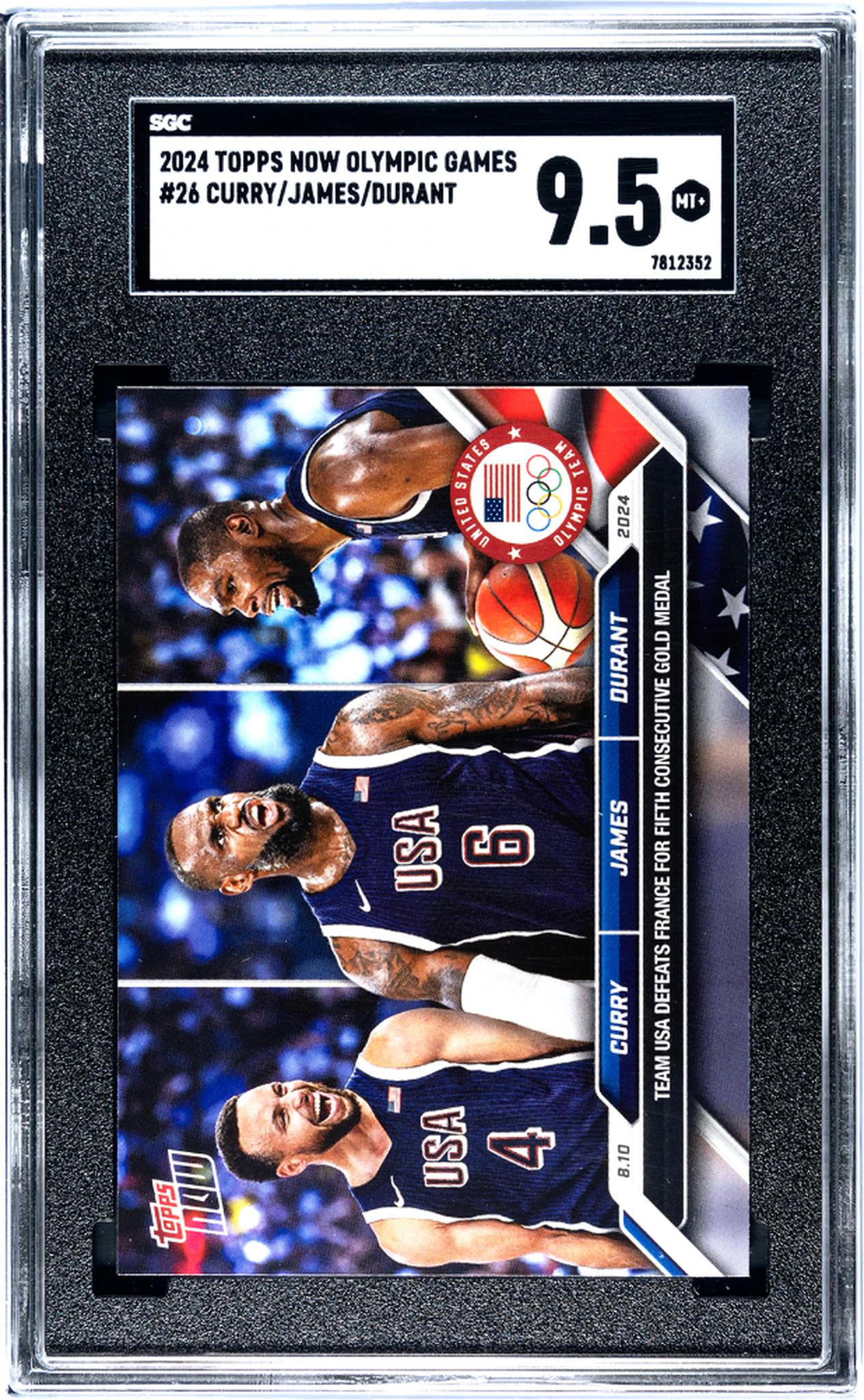 2024 Topps Now Olympic Games #26 Curry/James/Durant SGC 9.5