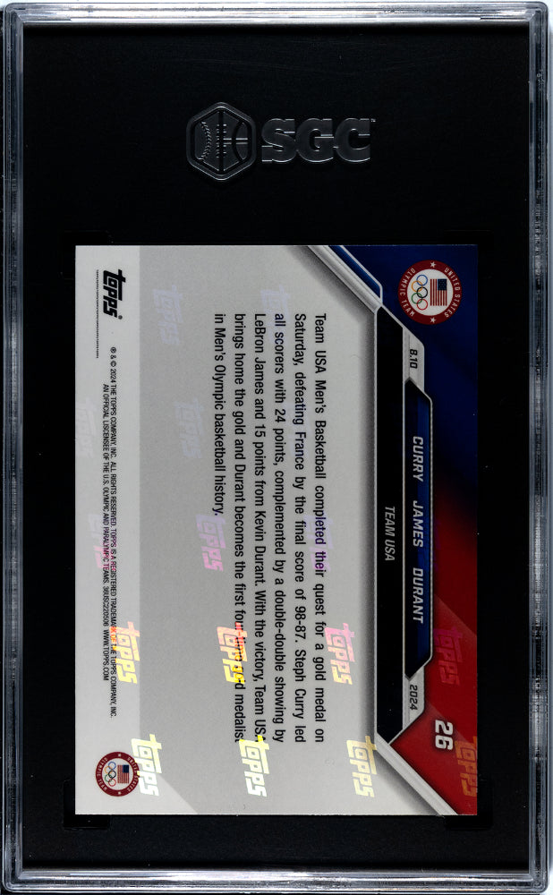 2024 Topps Now Olympic Games #26 Curry/James/Durant SGC 9.5