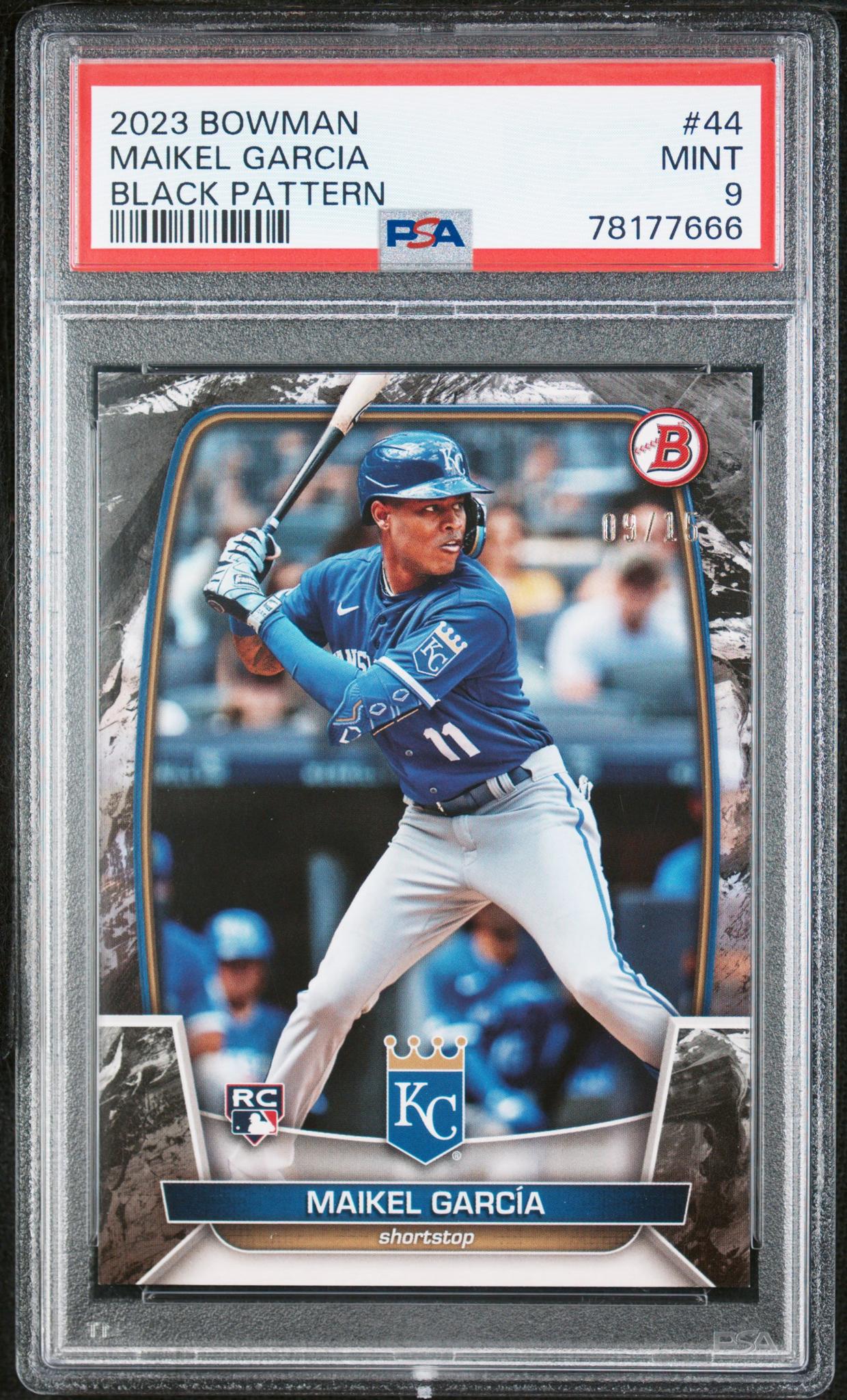 2023 Bowman Black Pattern Maikel Garcia #44 RC /25 PSA 9