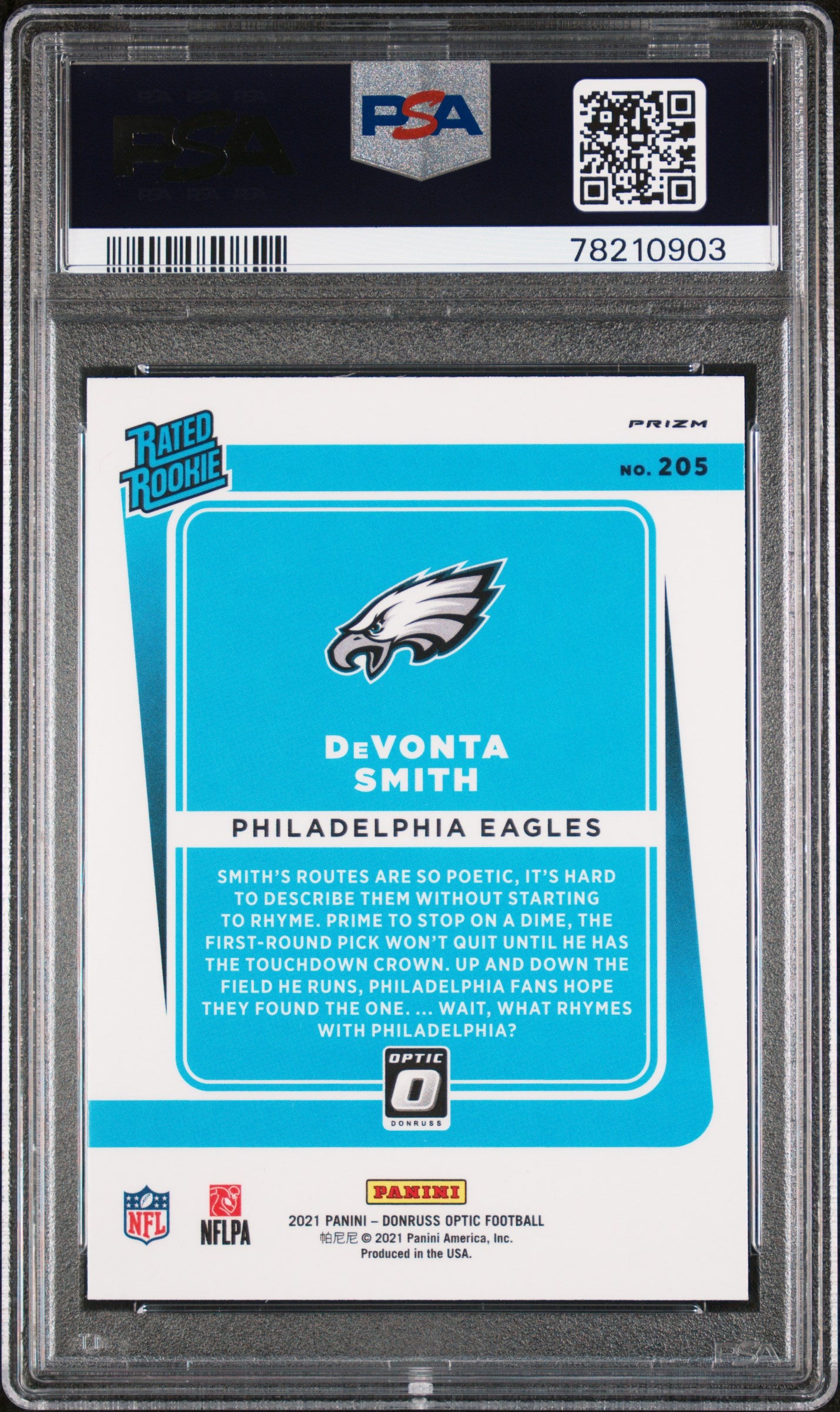2021 Panini Donruss Optic Stars DeVonta Smith #205 RC PSA 9