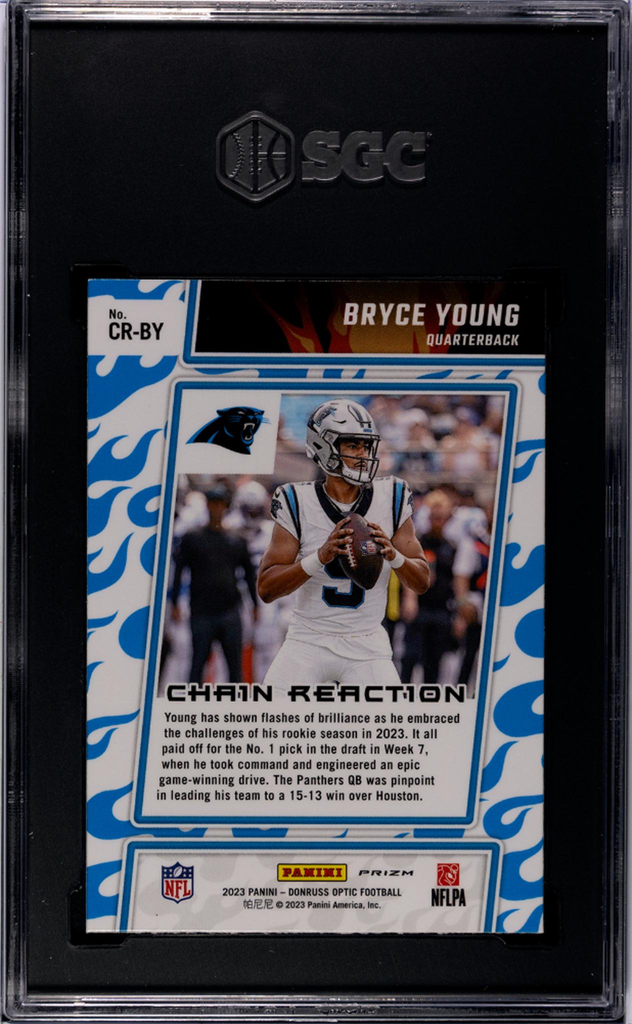 2023 Panini Donruss Optic #CR-BY Bryce Young Prizm Rookie SGC 9