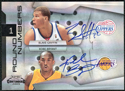 2009 Playoff Contenders Round Numbers Blake Griffin/Kobe Bryant #9 Auto /25