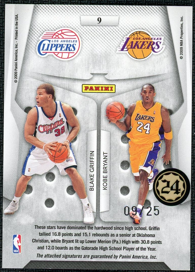 2009-10 Panini Contenders Playoff Blake Griffin/Kobe Bryant Dual Auto /25