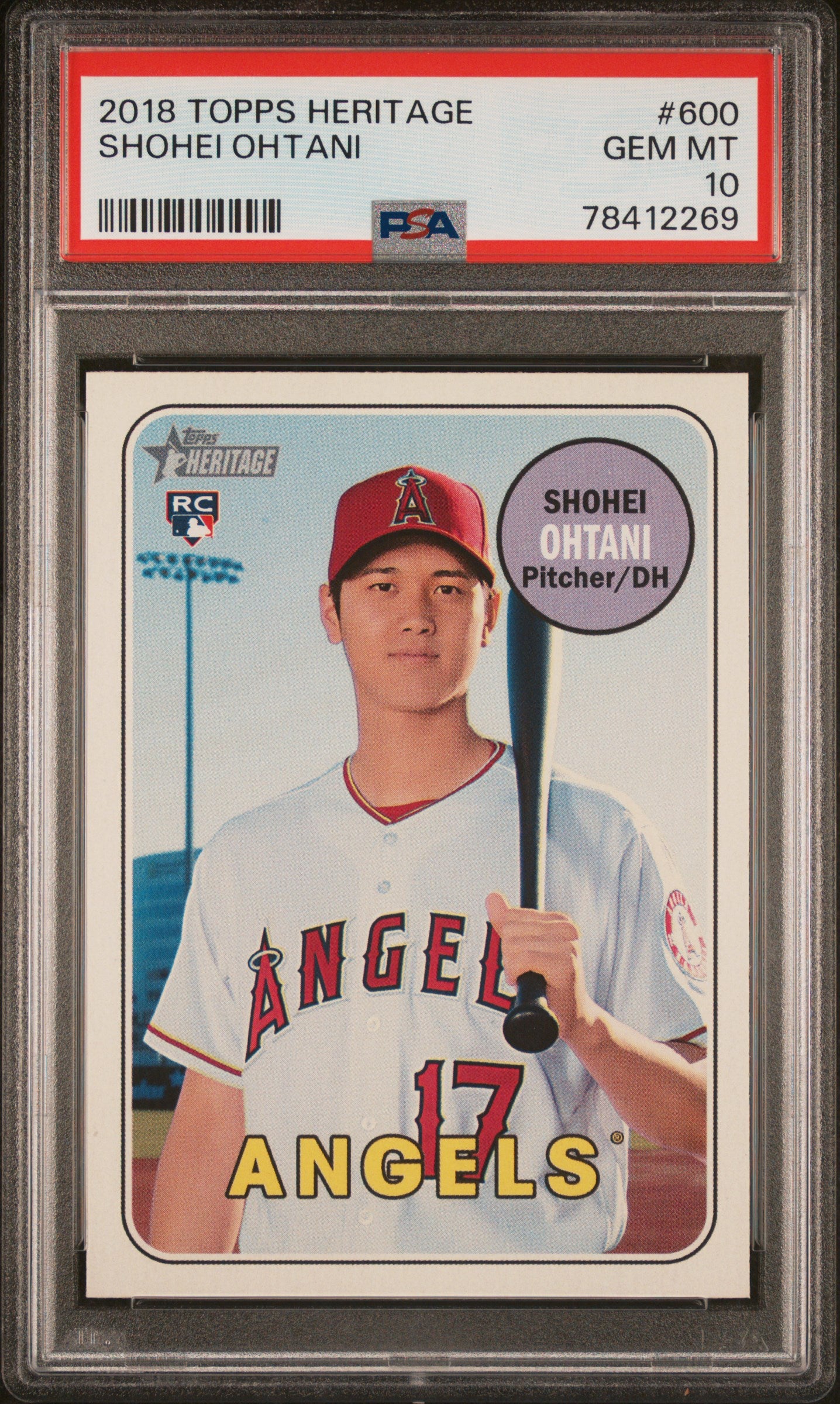 2018 Topps Heritage Shohei Ohtani #600 PSA 10