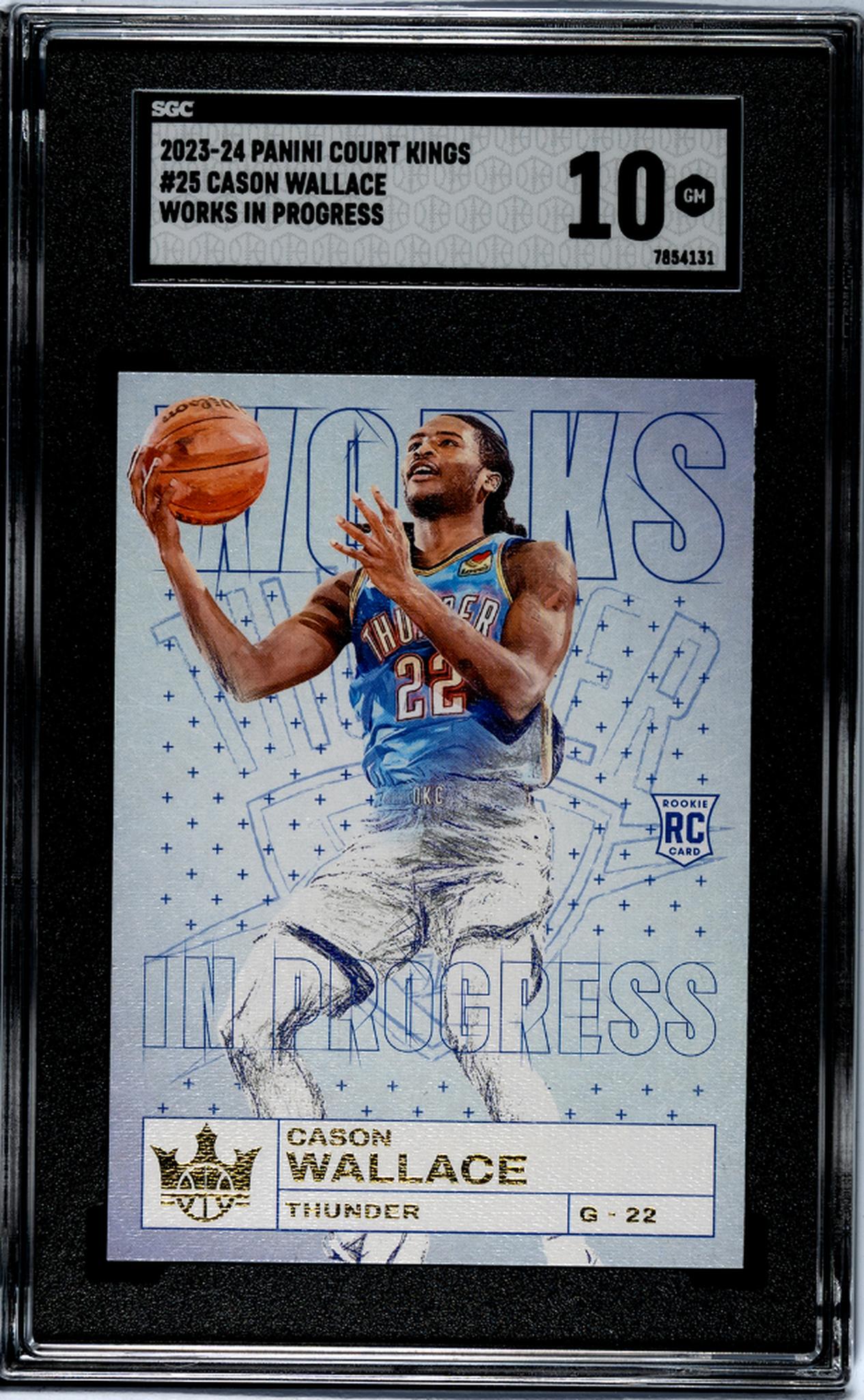2023-24 Panini Court Kings #25 Cason Wallace Works In Progress SGC 10