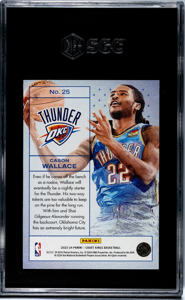 2023-24 Panini Court Kings #25 Cason Wallace Works In Progress SGC 10