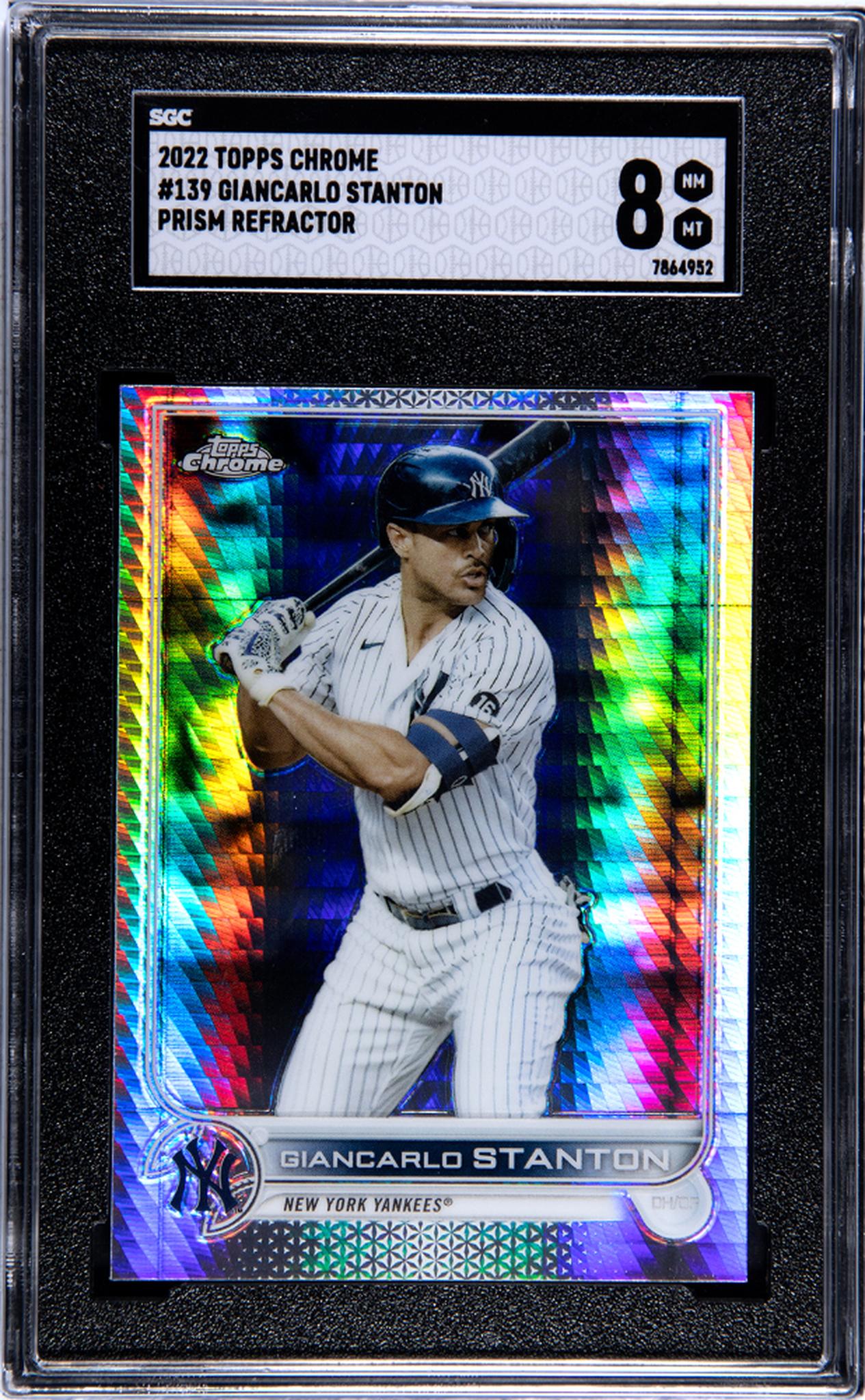 2022 Topps Chrome #139 Giancarlo Stanton Prism Ref. SGC 8