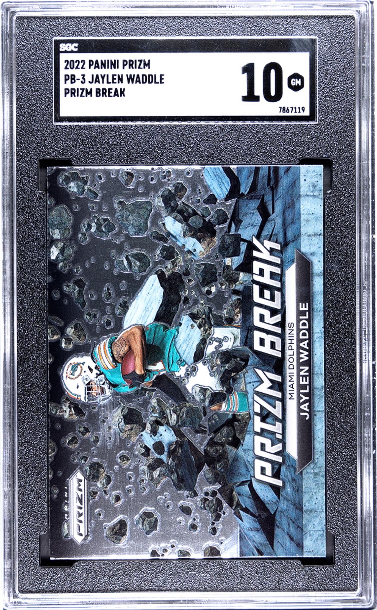 2022 Prizm #PB-3 Jaylen Waddle Prizm Break SGC 10