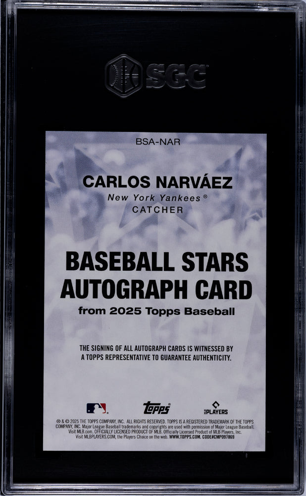 2025 Topps #BSA-NAR Carlos Narváez Baseball Stars SGC 10