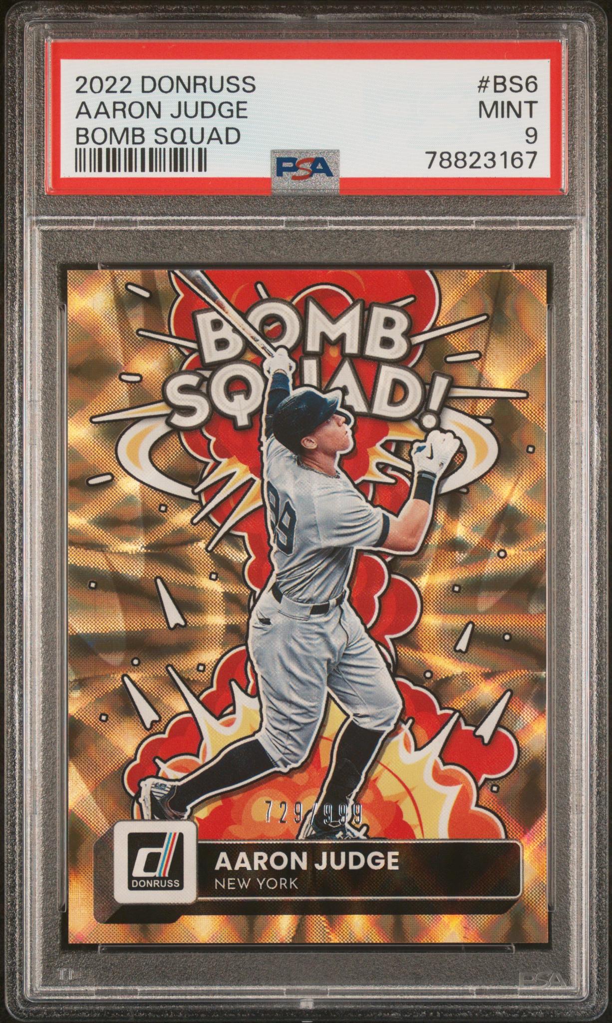 2022 Panini Donruss Bomb Squad Aaron Judge #BS6 /999 PSA 9