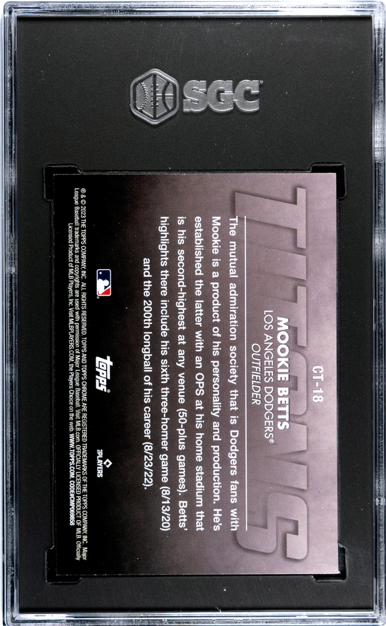 2023 Topps Chrome Update #CT-18 Mookie Betts Titans SGC 8