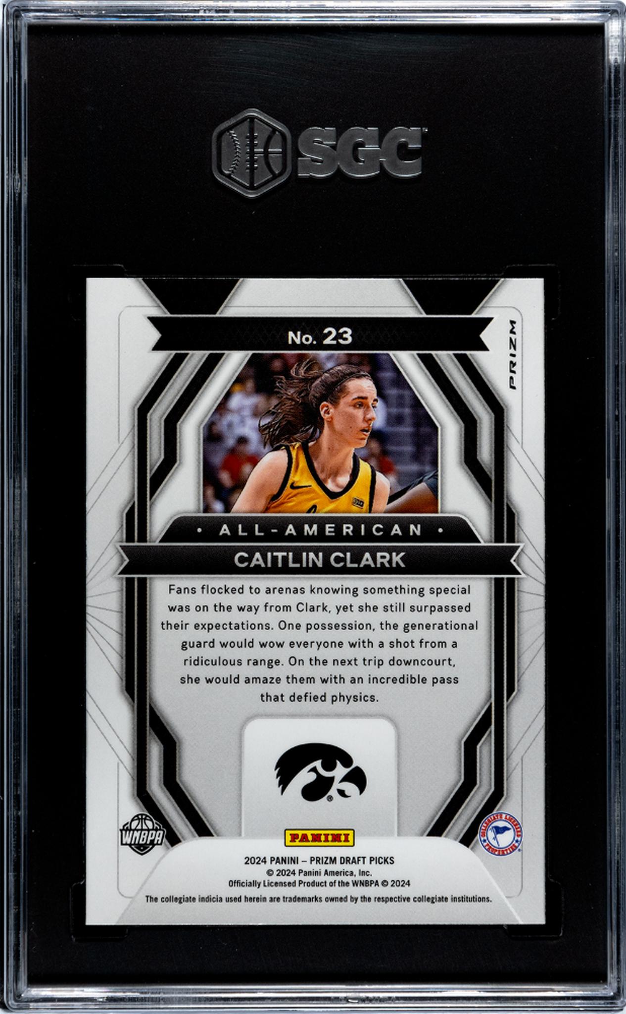 2024 Panini Prizm Draft Picks All-American Red Ice Caitlin Clark #23 RC SGC 8.5
