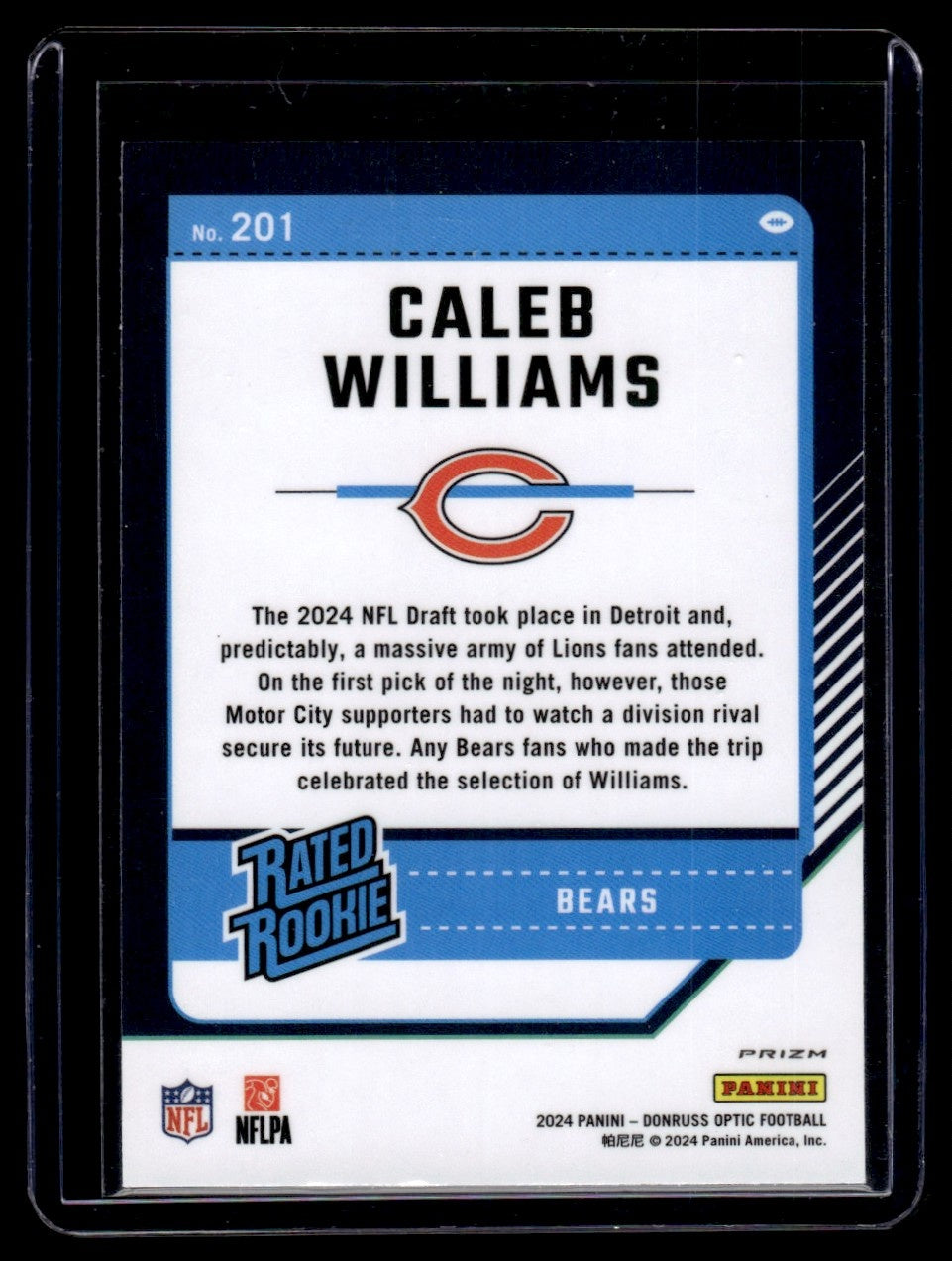 2024 Panini Donruss Optic Holo Caleb Williams #201 RC