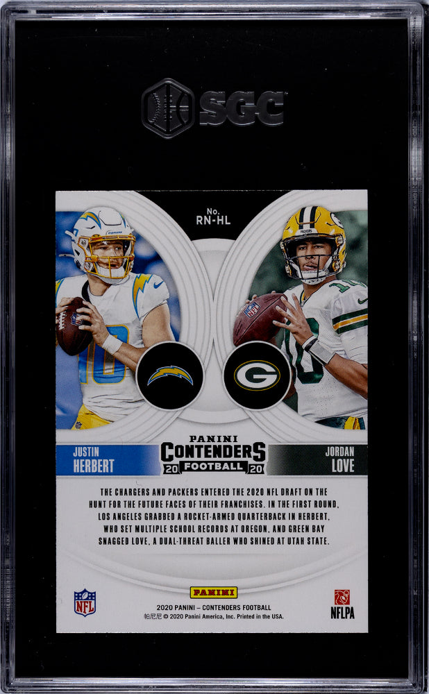 2020 Panini Contenders #RN-HL Herbert/Love Round Numbers SGC 9