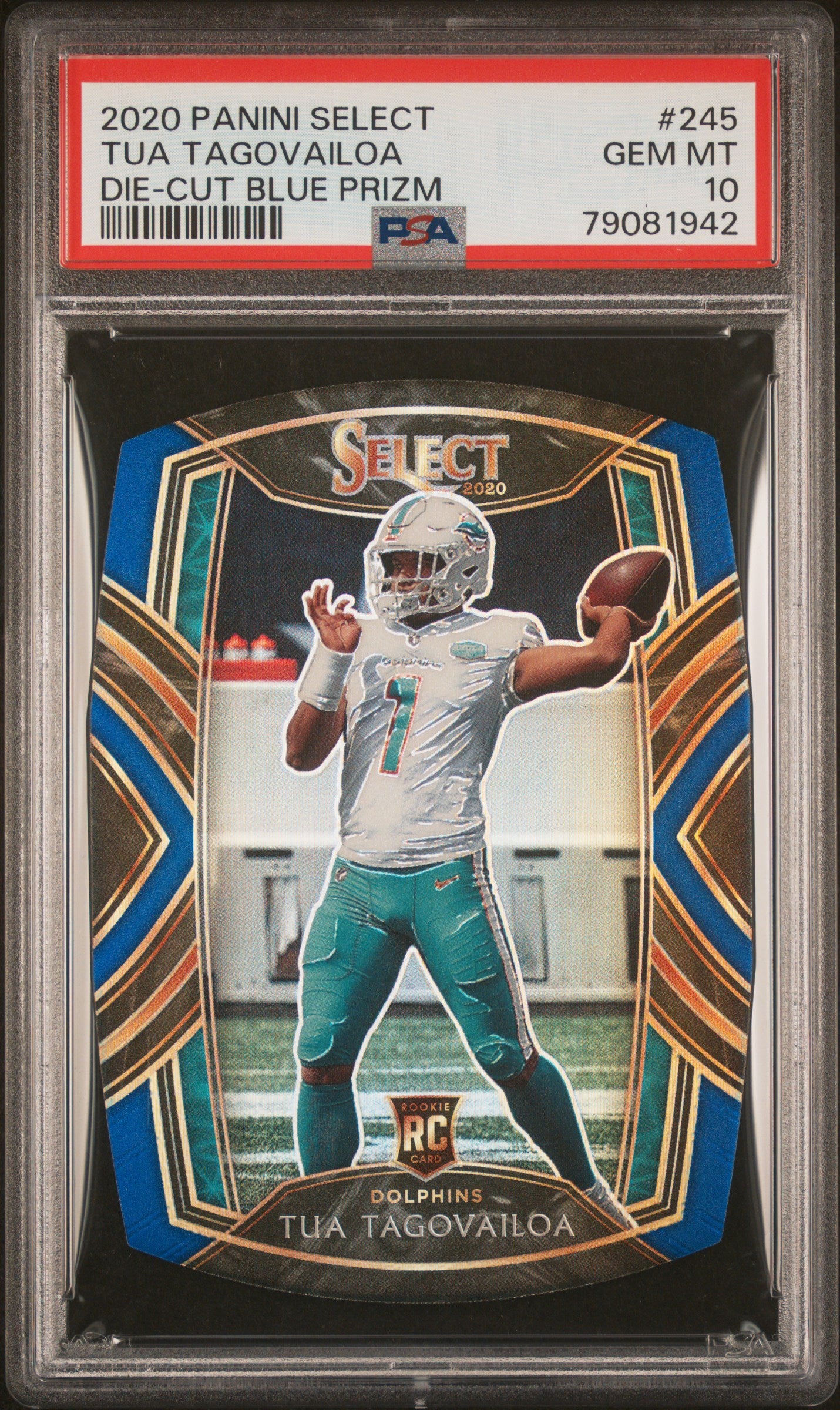 2020 Panini Select Blue Prizm Tua Tagovailoa #245 RC PSA 10