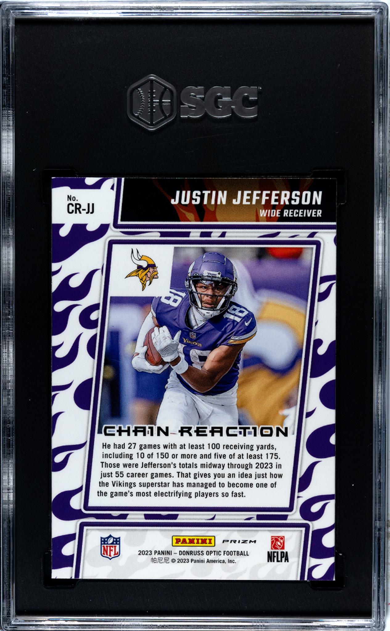 2023 Donruss Optic #CR-JJ Justin Jefferson Chain Reaction SGC 9.5