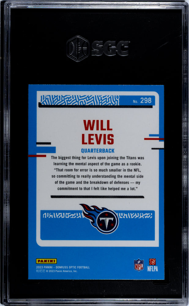 2023 Panini Donruss Optic #298 Will Levis  Rookie  SGC 9.5