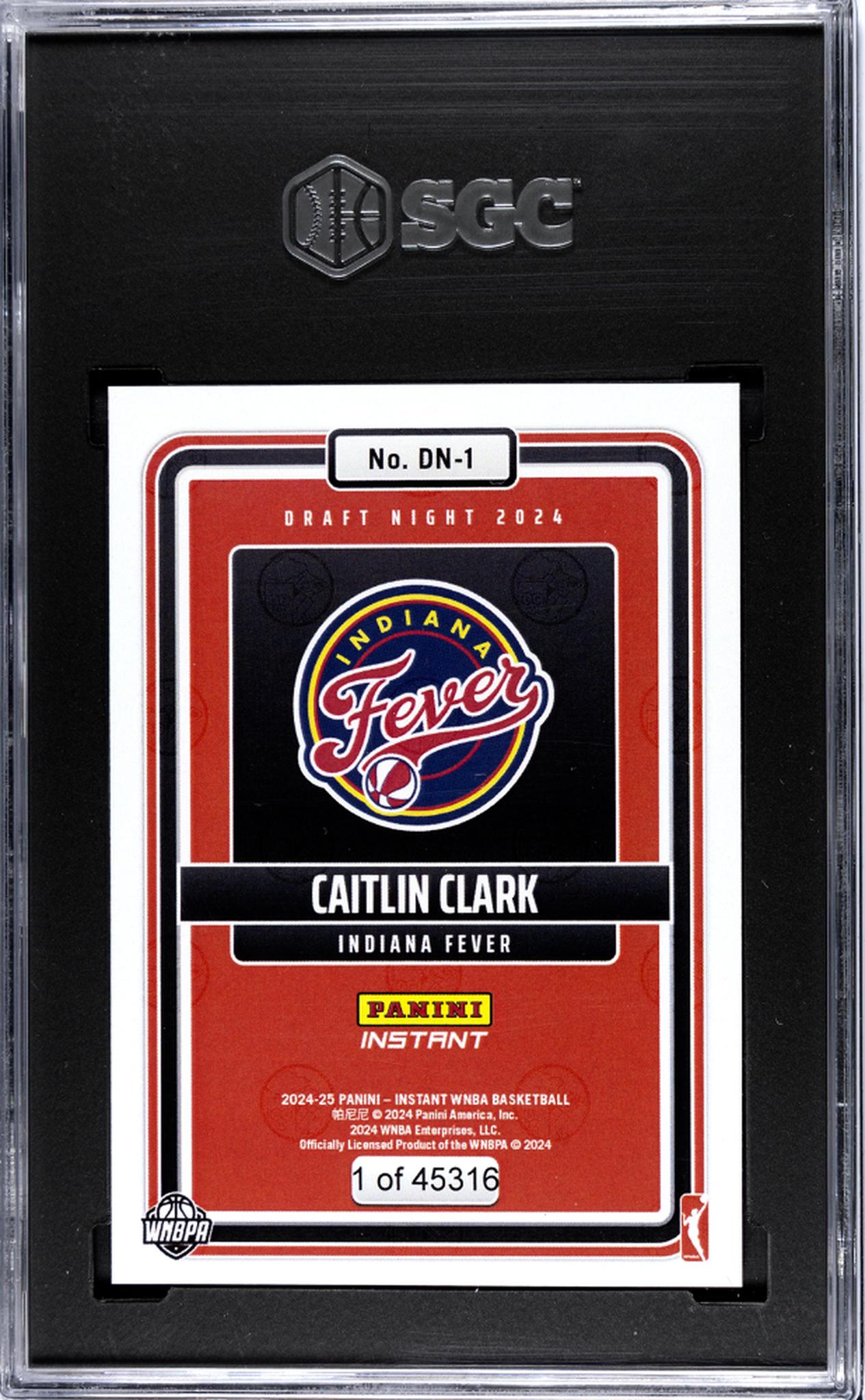 2024 Panini Instant #DN-1 Caitlin Clark Rookie /45316 SGC 9.5