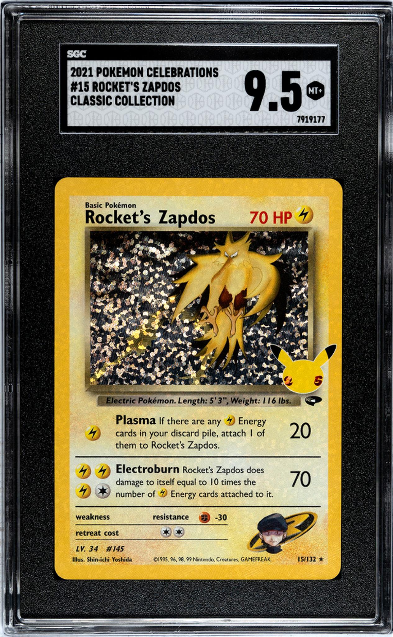 2021 Nintendo Pokemon Rocket's Zapdos #15/132 SGC 9.5