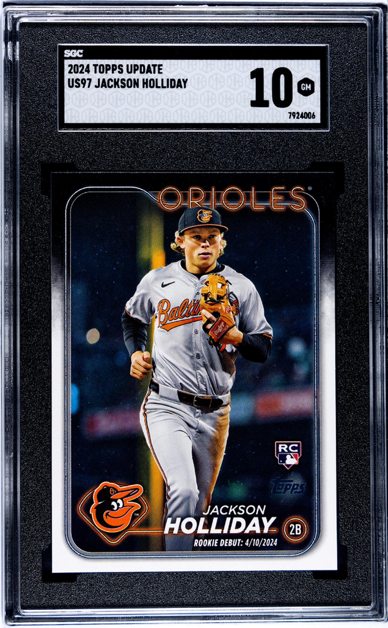 2024 Topps Update Rookie Debut Jackson Holliday #US97 RC SGC 10