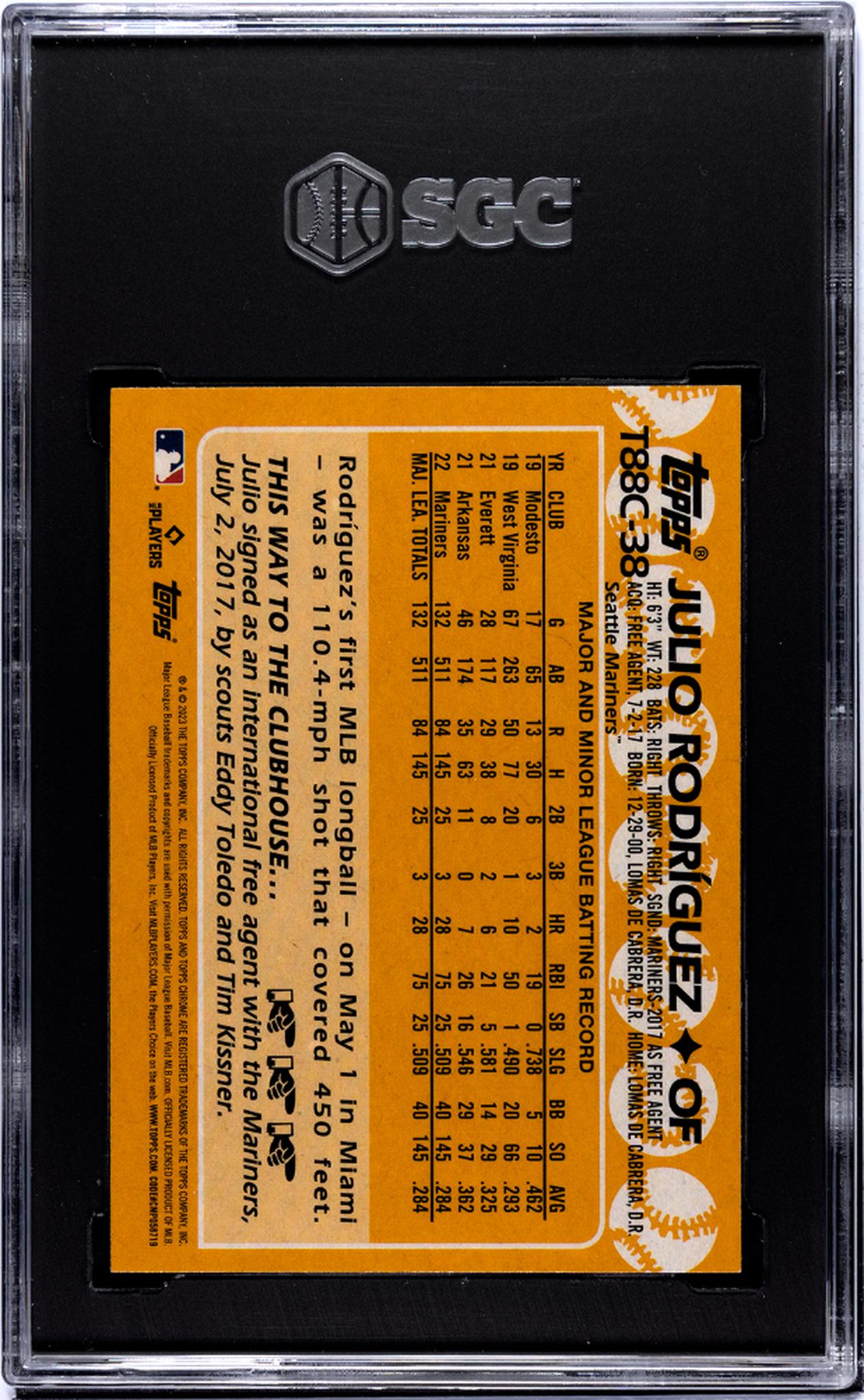 2023 Topps Chrome Julio Rodriguez #T88C-38 SGC 9.5