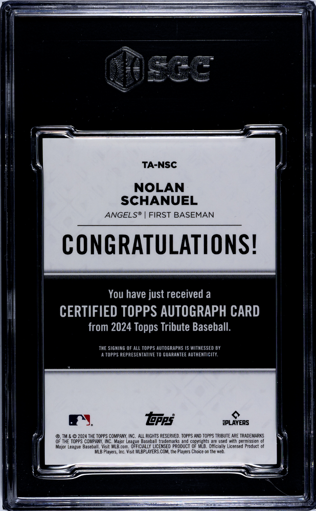 2024 Topps Tribute #TA-NSC Nolan Schanuel Auto. Green /99 SGC 9