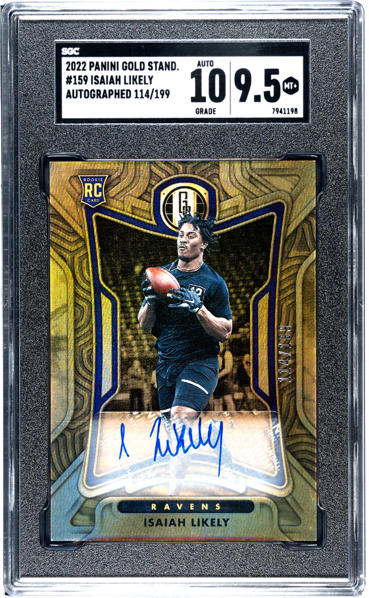 2022 Panini Gold Standard Isaiah Likely #159 RC Auto /199 SGC 9.5 Auto 10