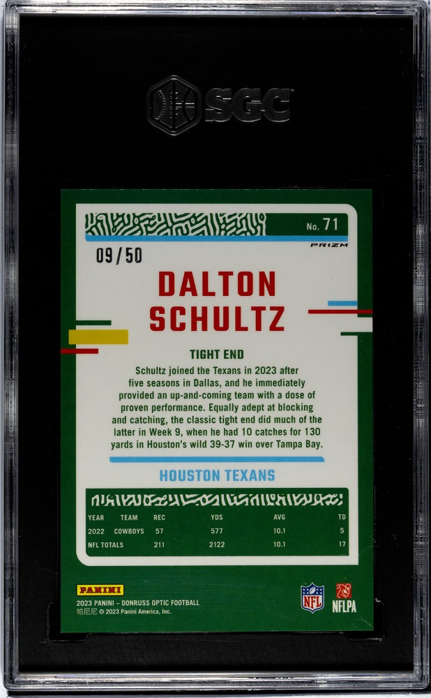 2023 Donruss Optic #71 Dalton Schultz /50 SGC 10