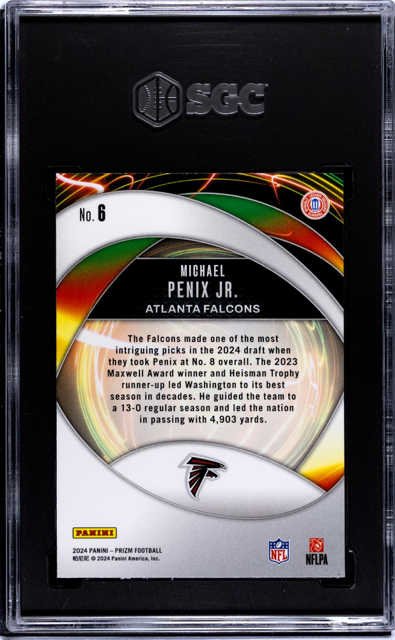 2024 Panini Prizm Portals Michael Penix Jr. #6 RC SGC 10