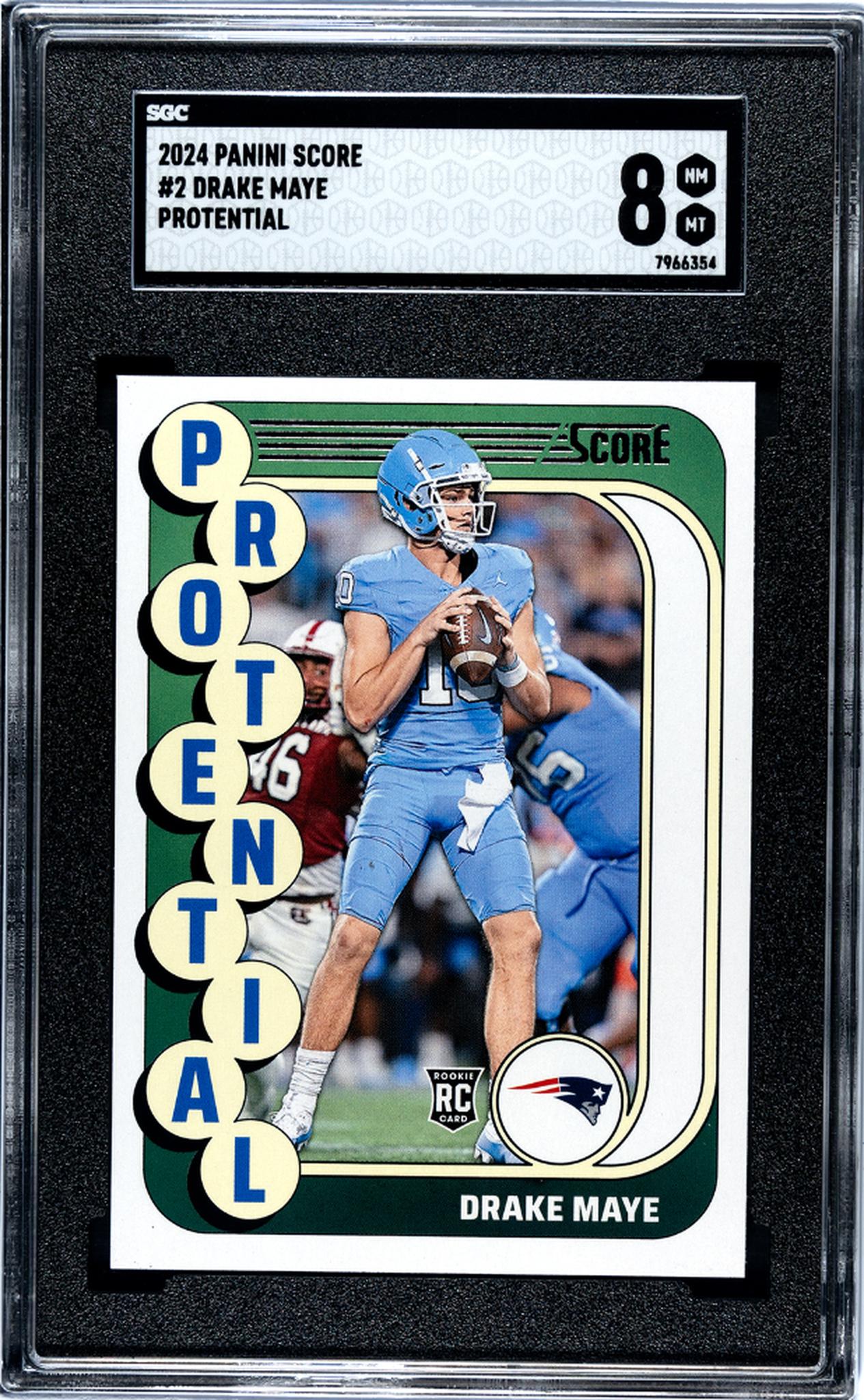 2024 Panini Score #2 Drake Maye Protential SGC 8