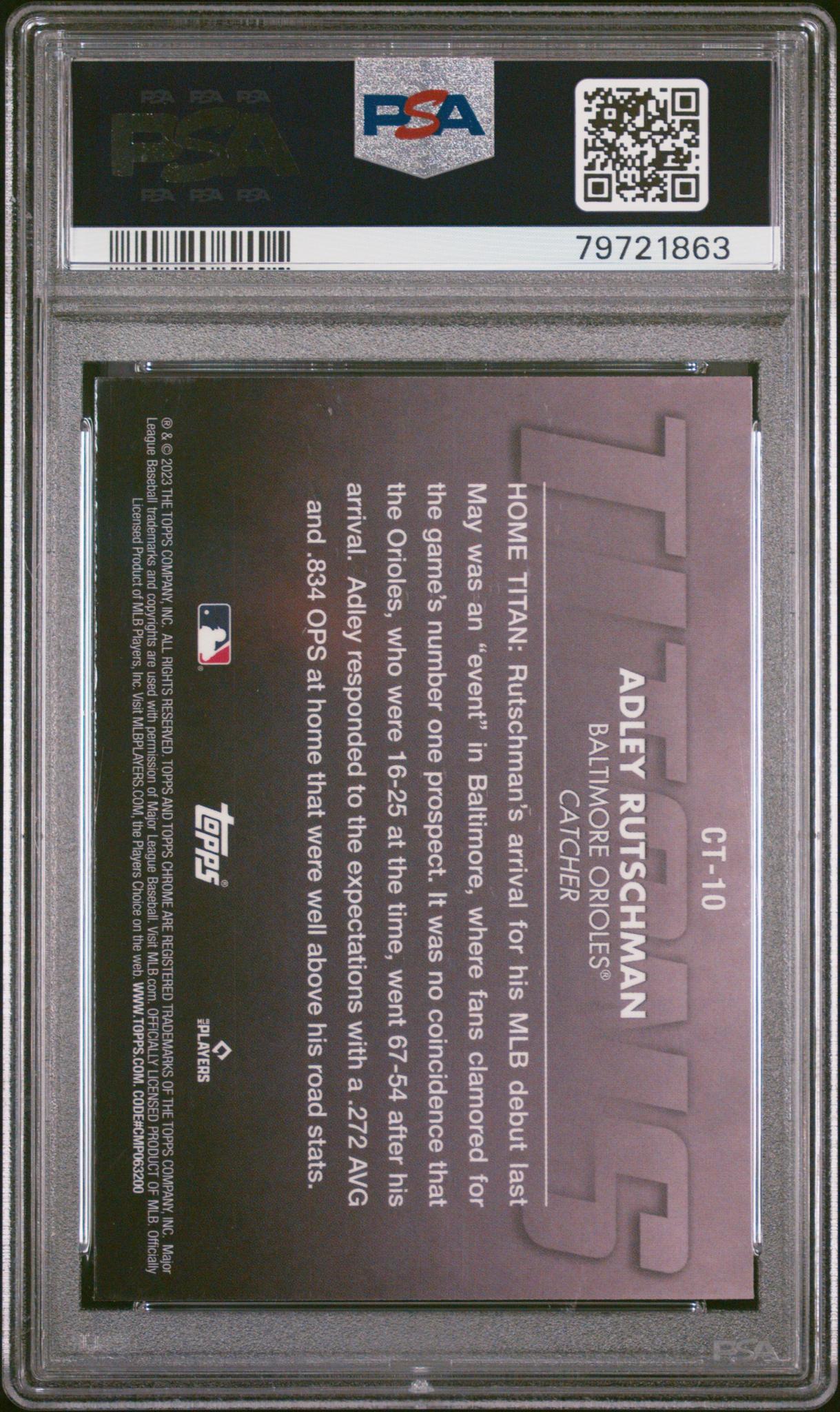 2023 Topps Chrome Titans Adley Rutschman #CT10 RC PSA 10