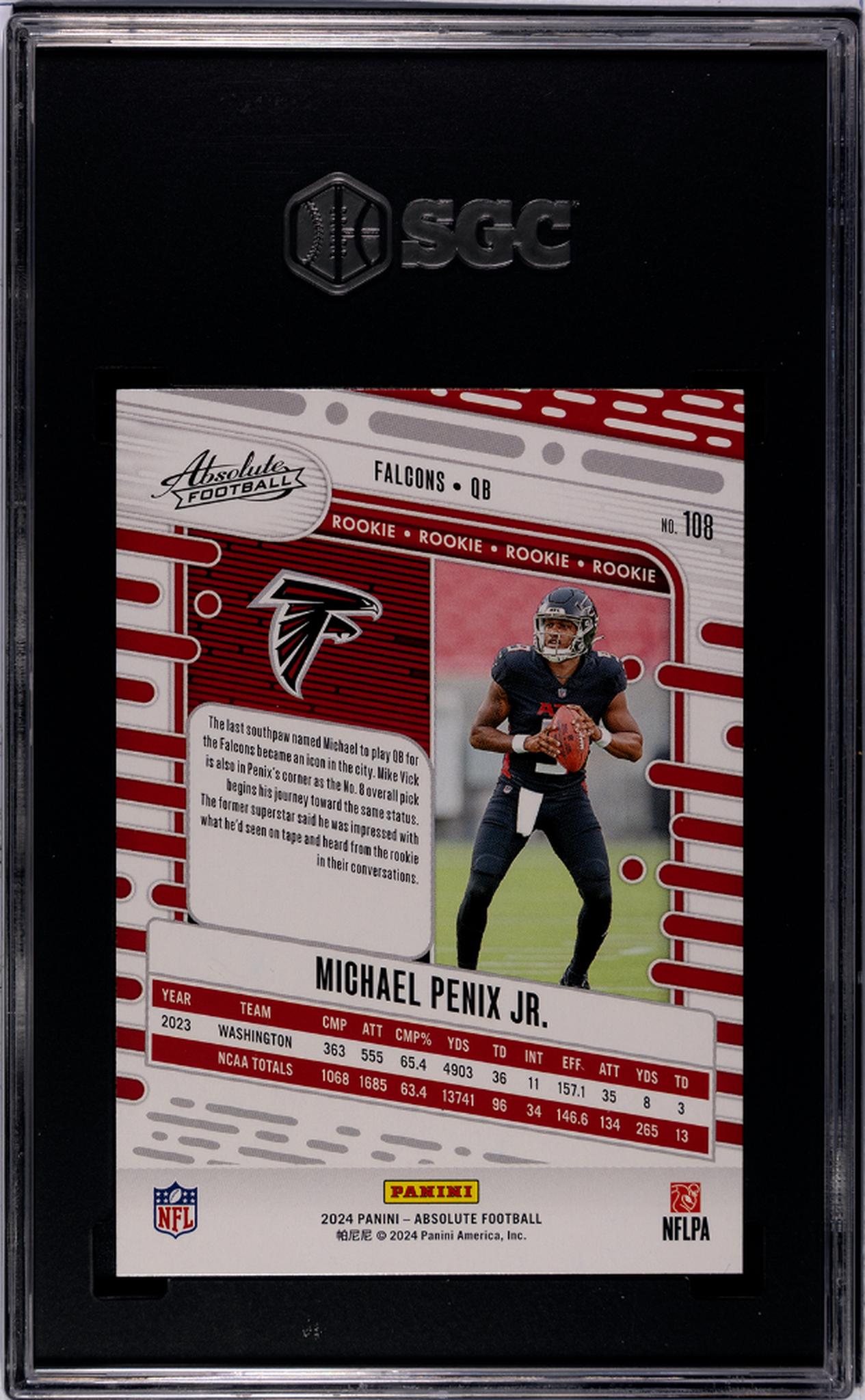 2024 Panini Absolute Retail Michael Penix Jr. #108 RC SGC 10