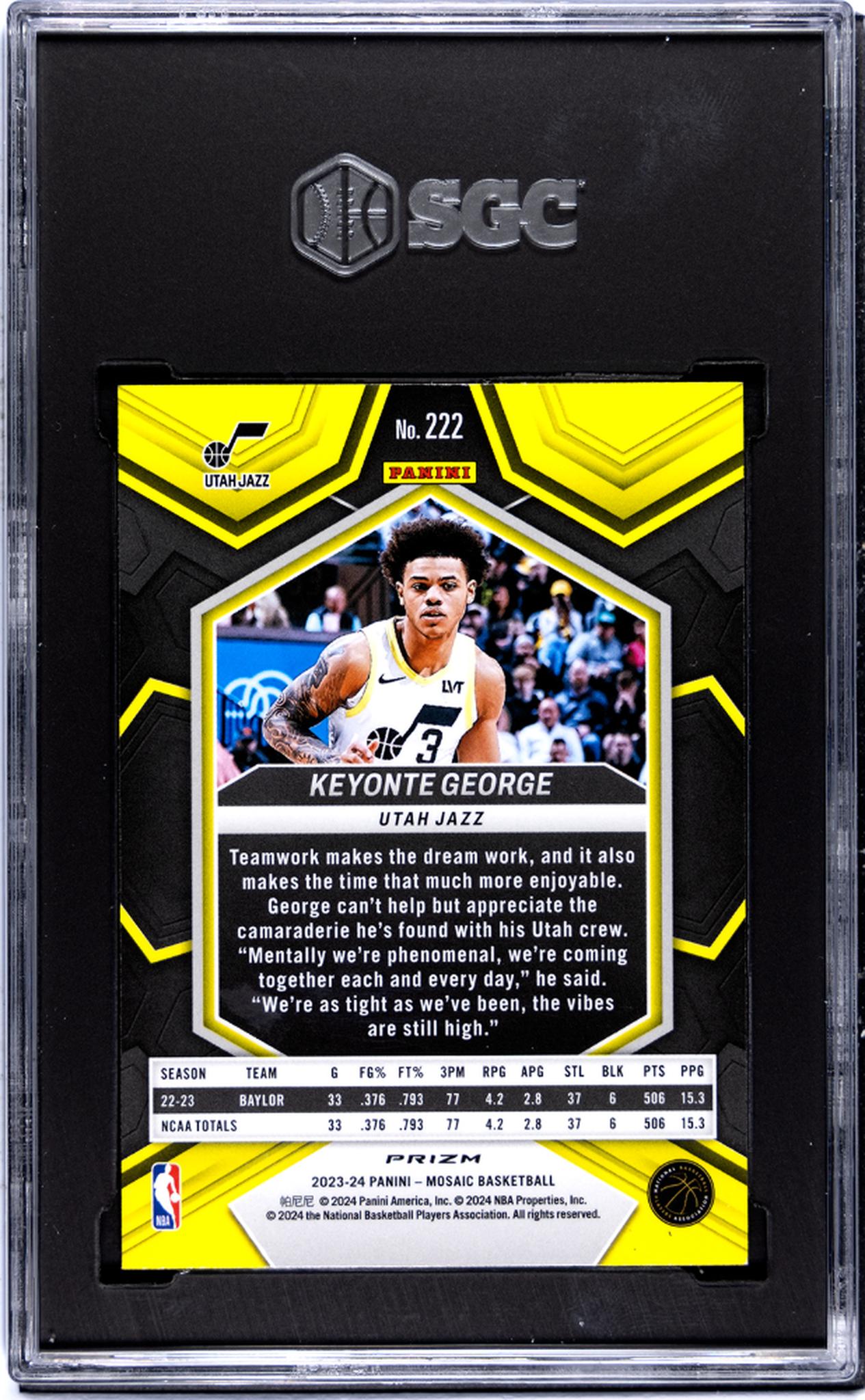 2023 Mosaic #222 Keyonte George SGC 10