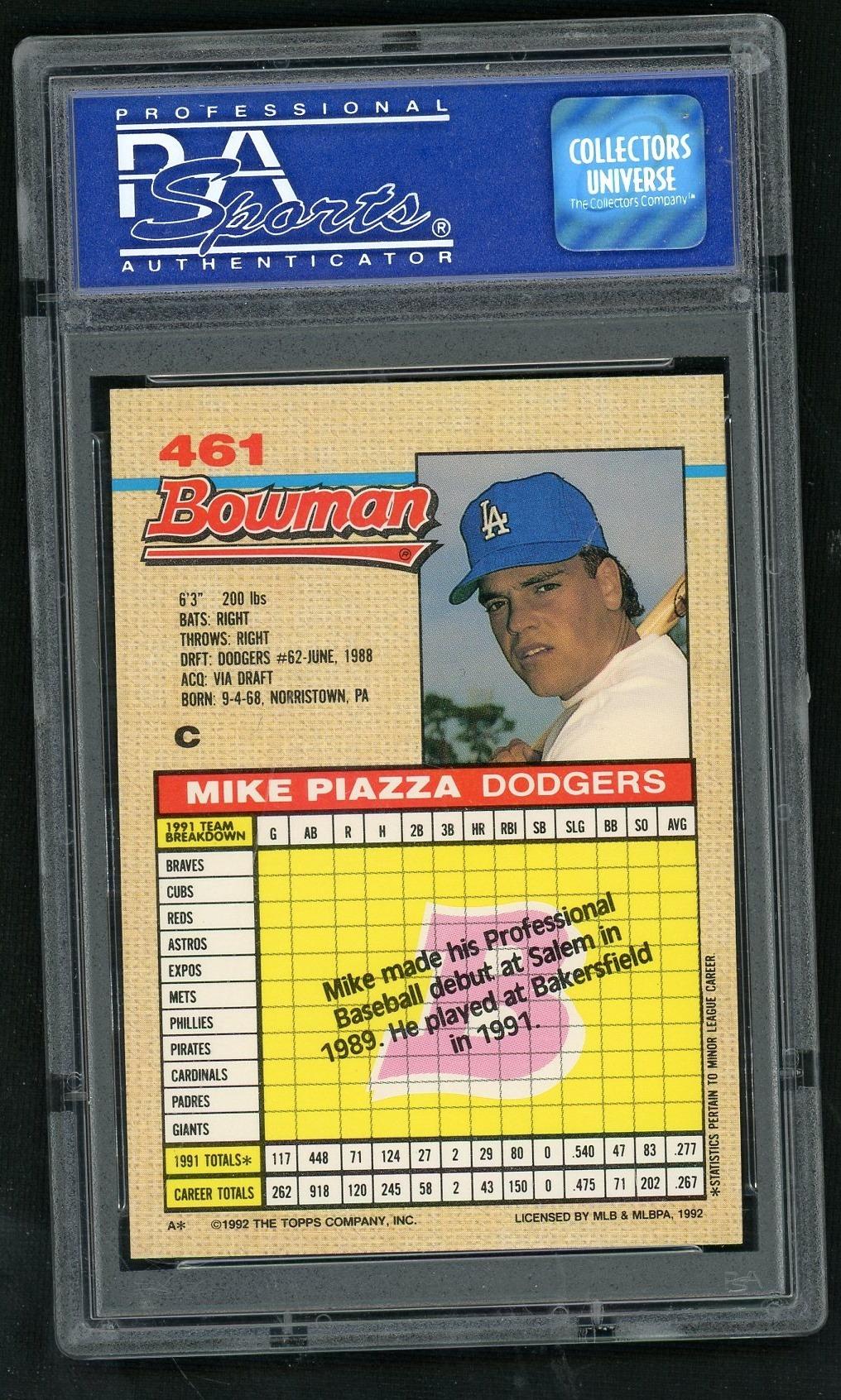 1992 Bowman Mike Piazza #461 PSA 9
