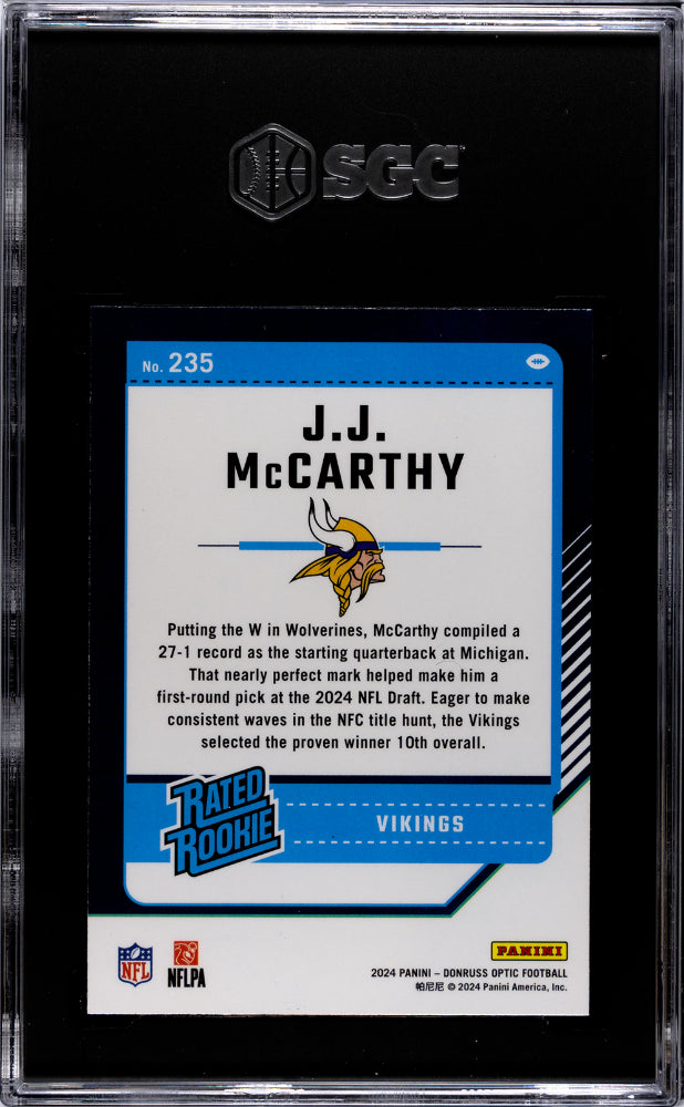 2024 Donruss Optic #235 Jj Mccarthy SGC 9