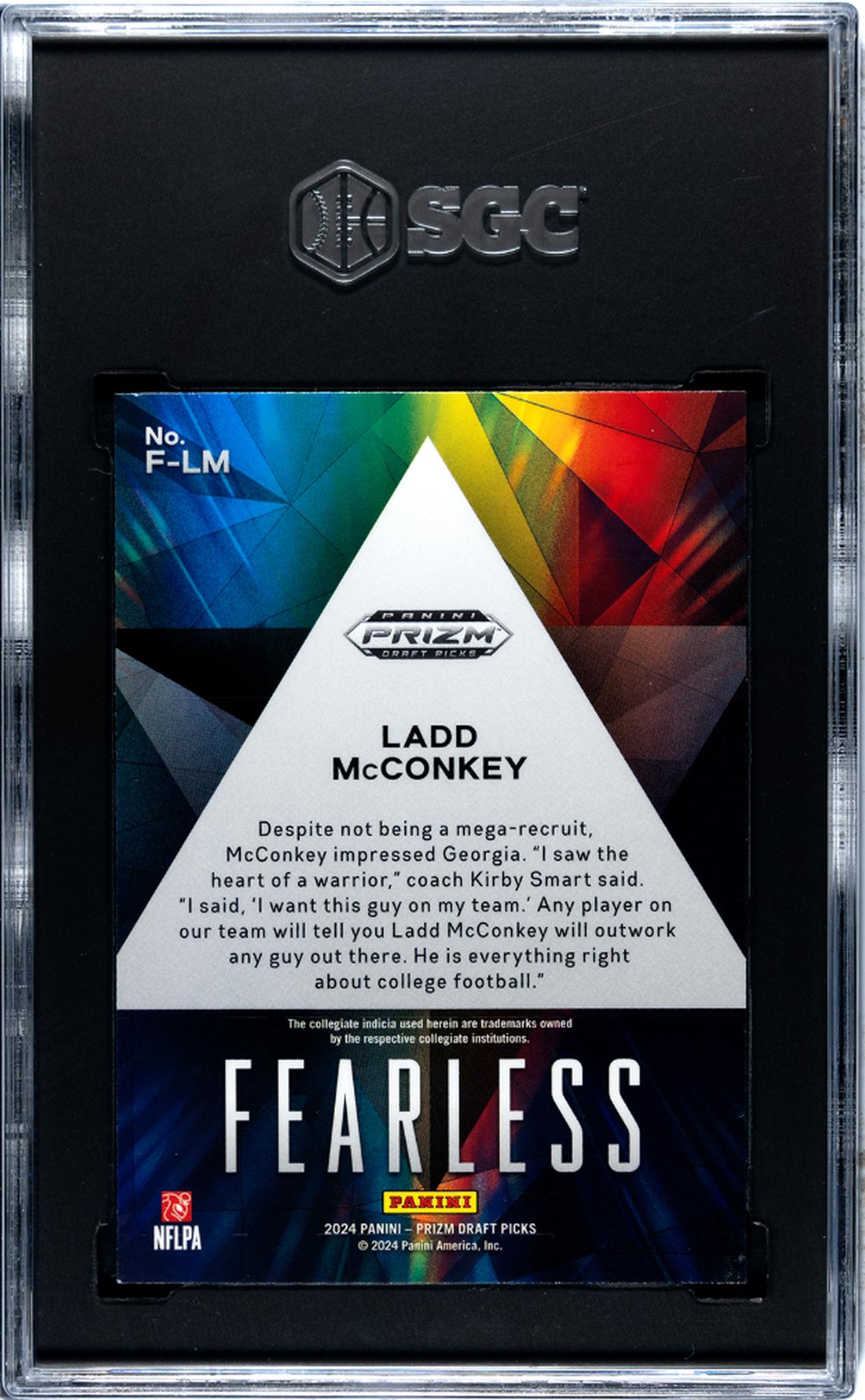 2024 Panini Prizm Draft Picks #F-LM Ladd Mcconkey Fearless SGC 9.5