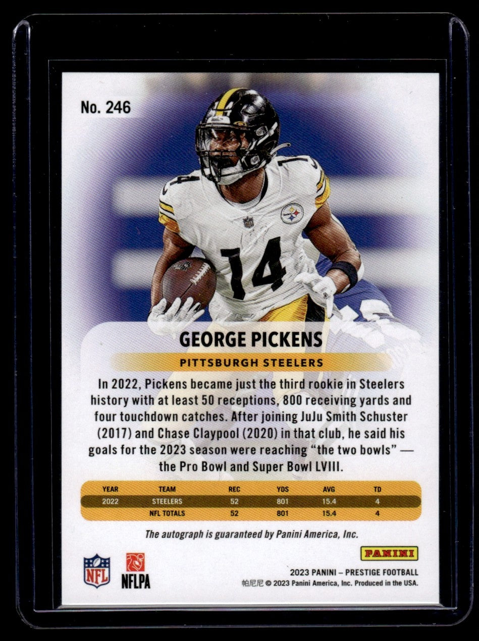 2023 Panini Prestige Xtra Points George Pickens #246 Auto /99